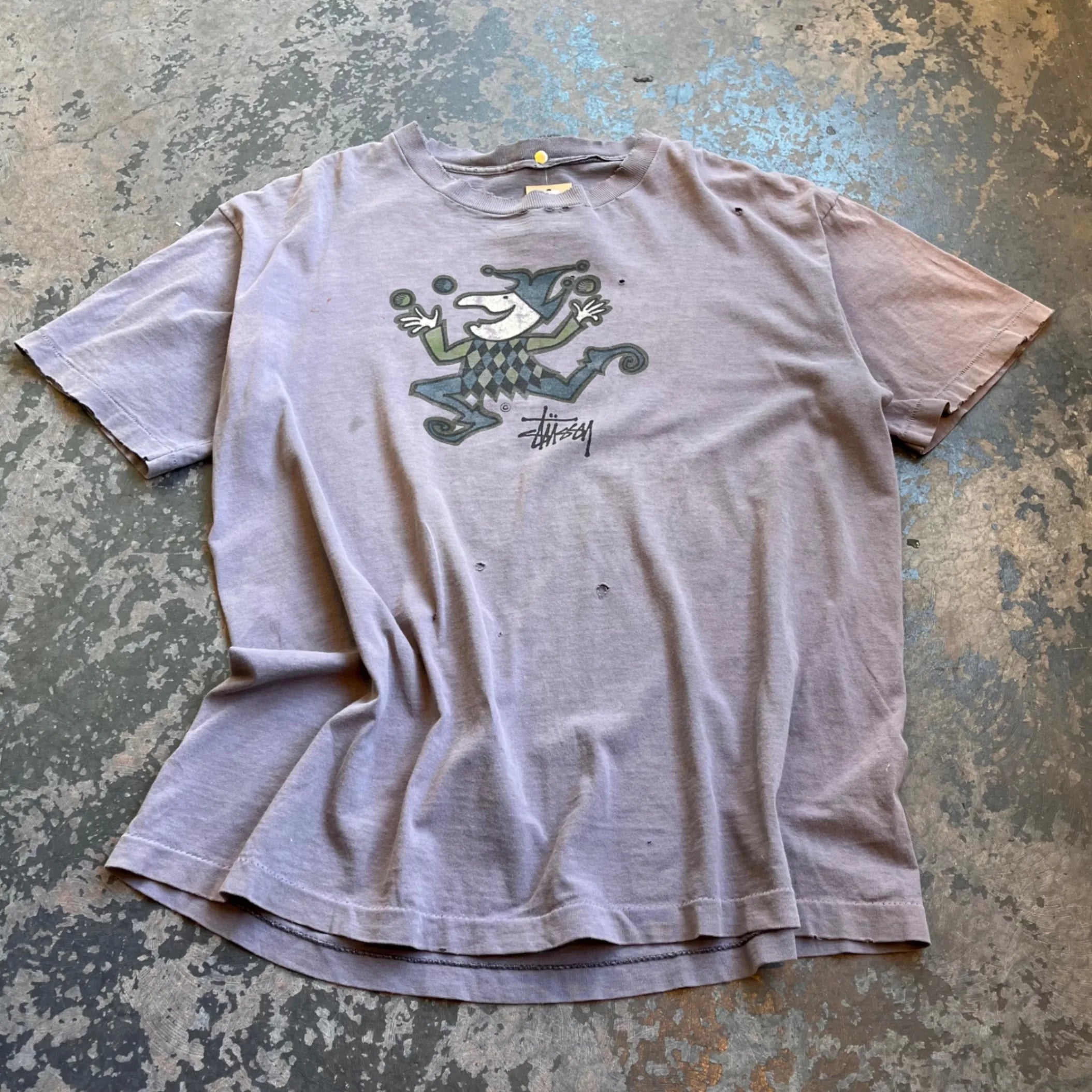 Stüssy T-Shirt Purple/Grey XL T-Shirt Stüssy 