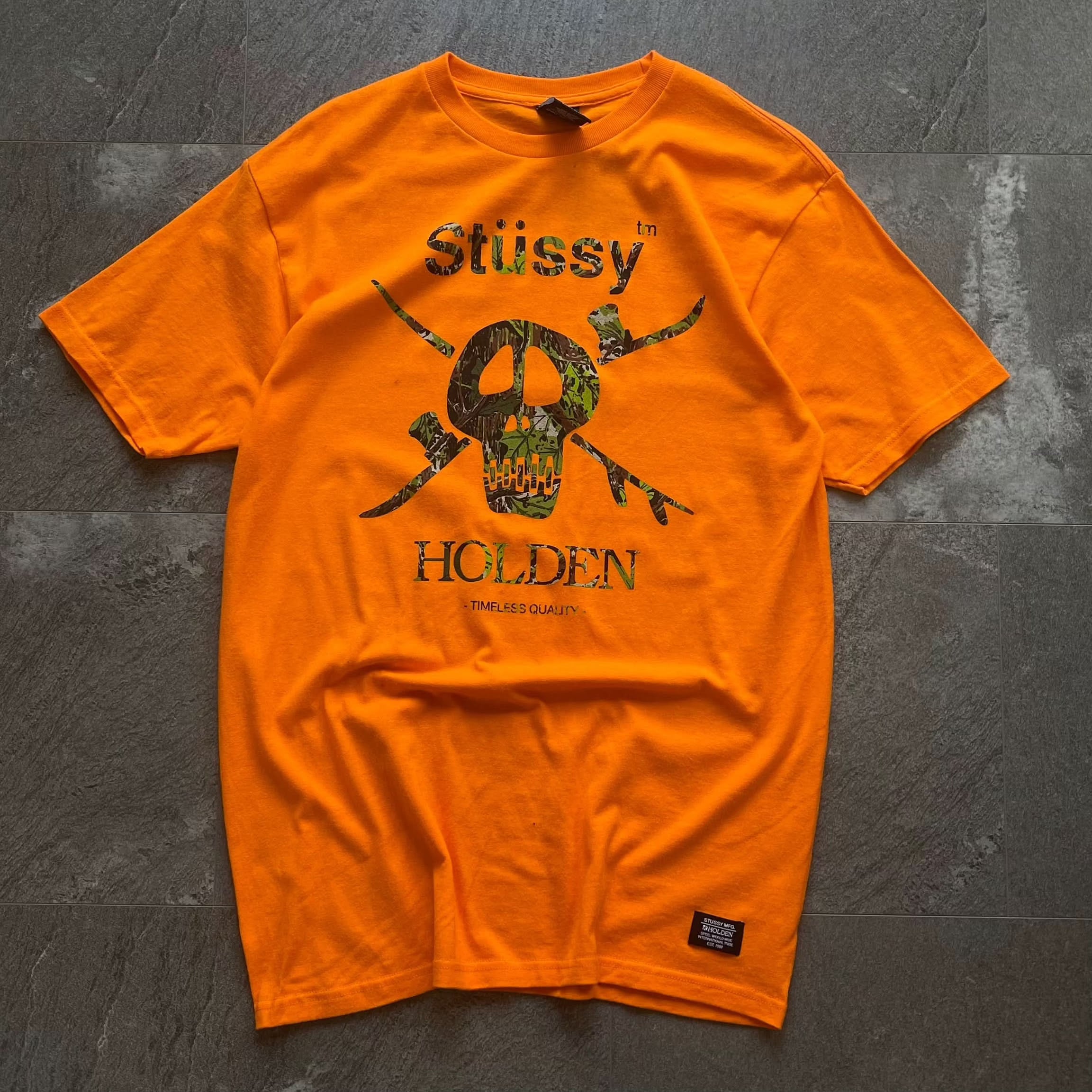 Vintage Orange Stussy X Holden T-shirt (size M)