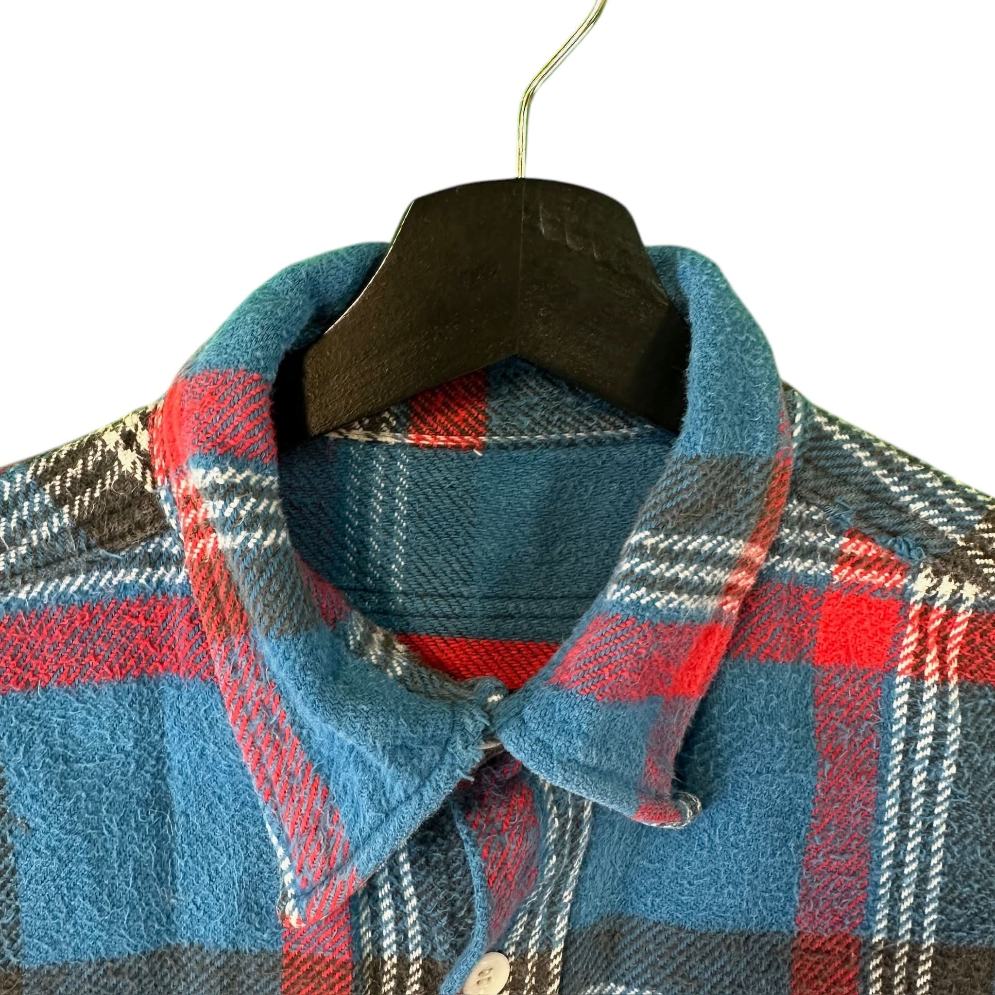 Vintage 40s Heavy Flannel Button Up Shirt w/ Gusset