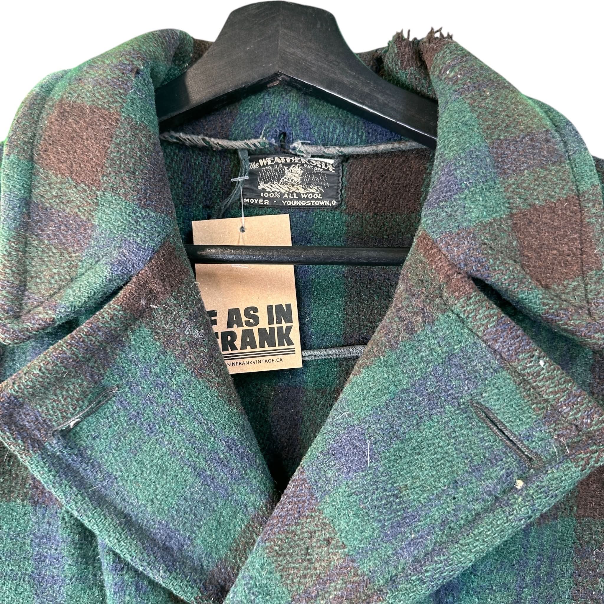 Vintage 30s Distressed Wool Mackinaw Jacket Weatherside