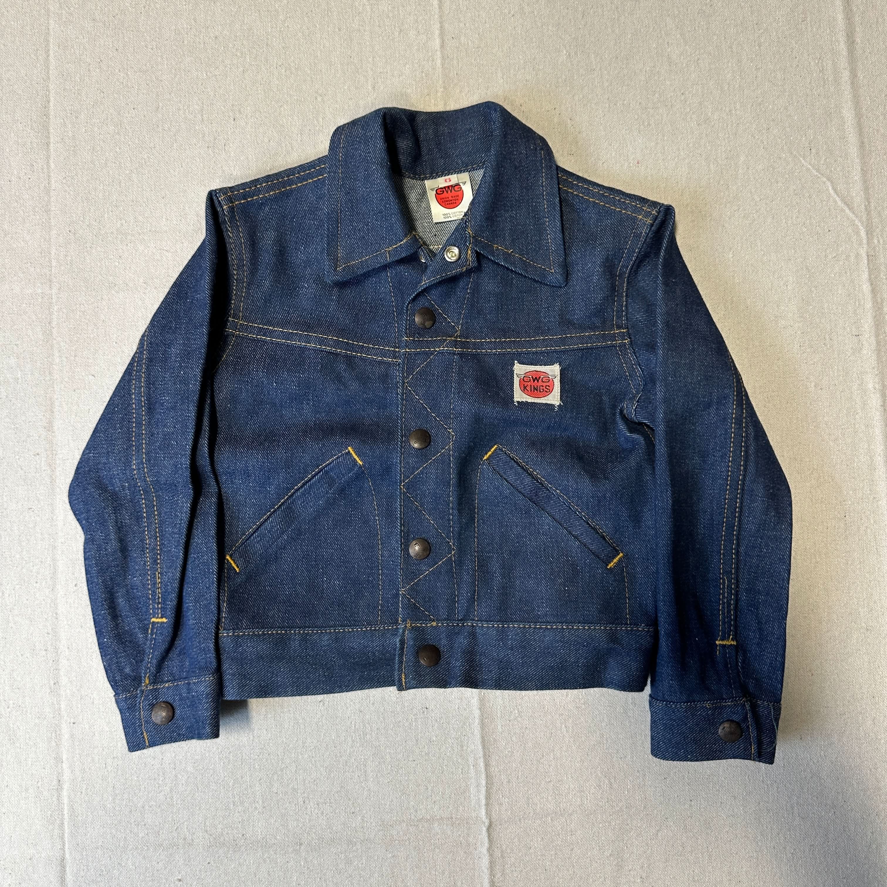 Vintage GWG Kings Denim Jacket Size 6 kids deadstock 50s