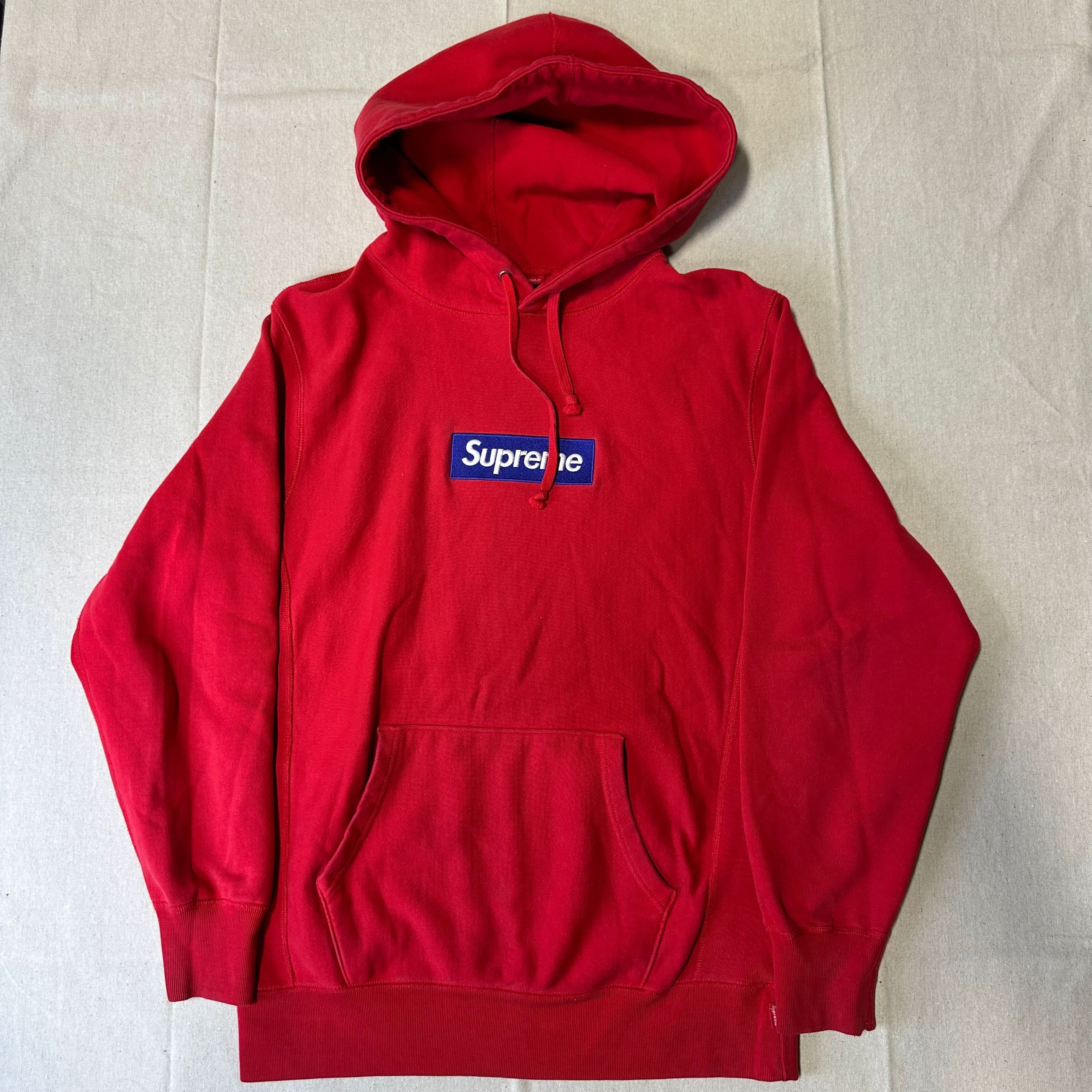 Vintage Supreme Box Logo Red Hoodie Size Large