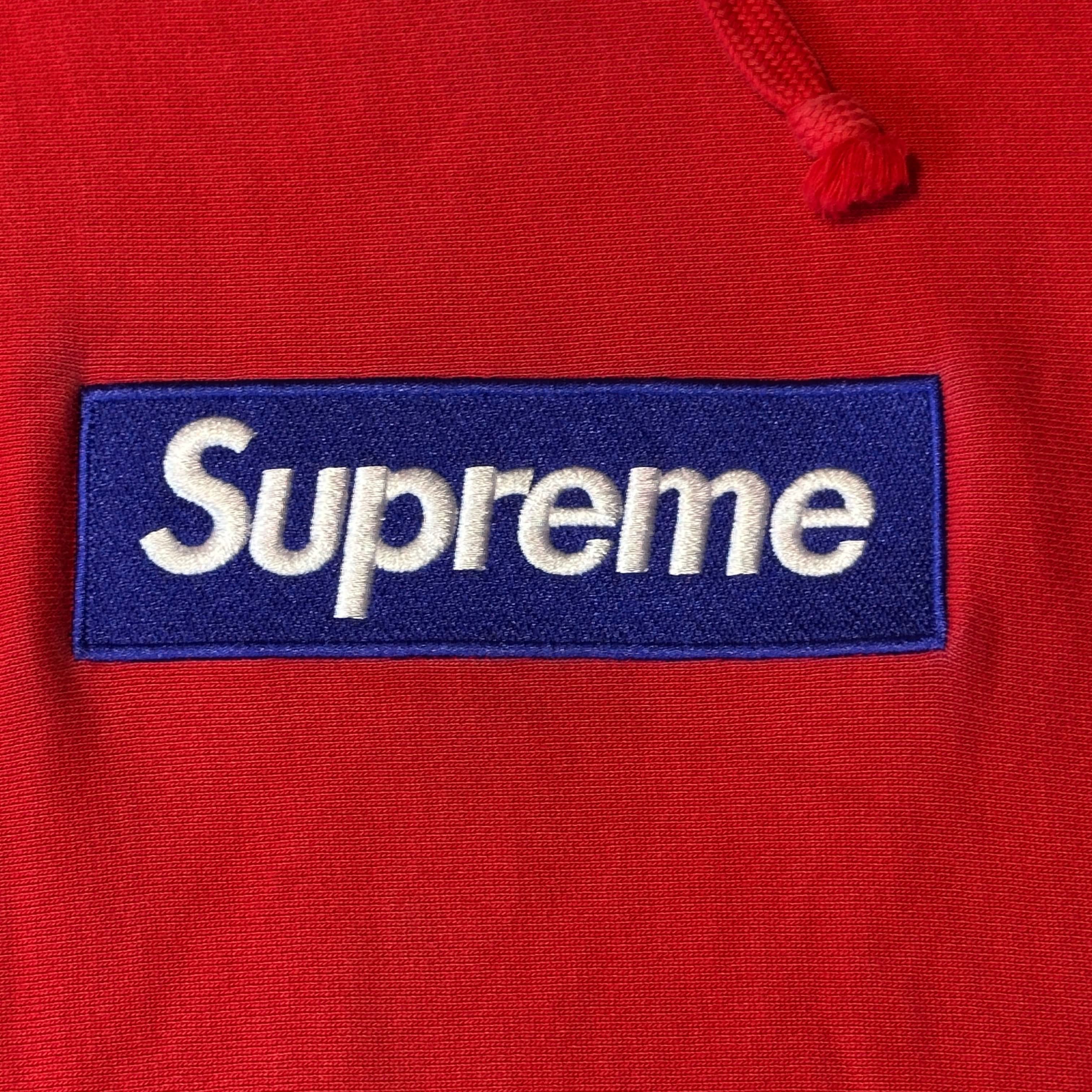 Vintage Supreme Box Logo Red Hoodie Size Large