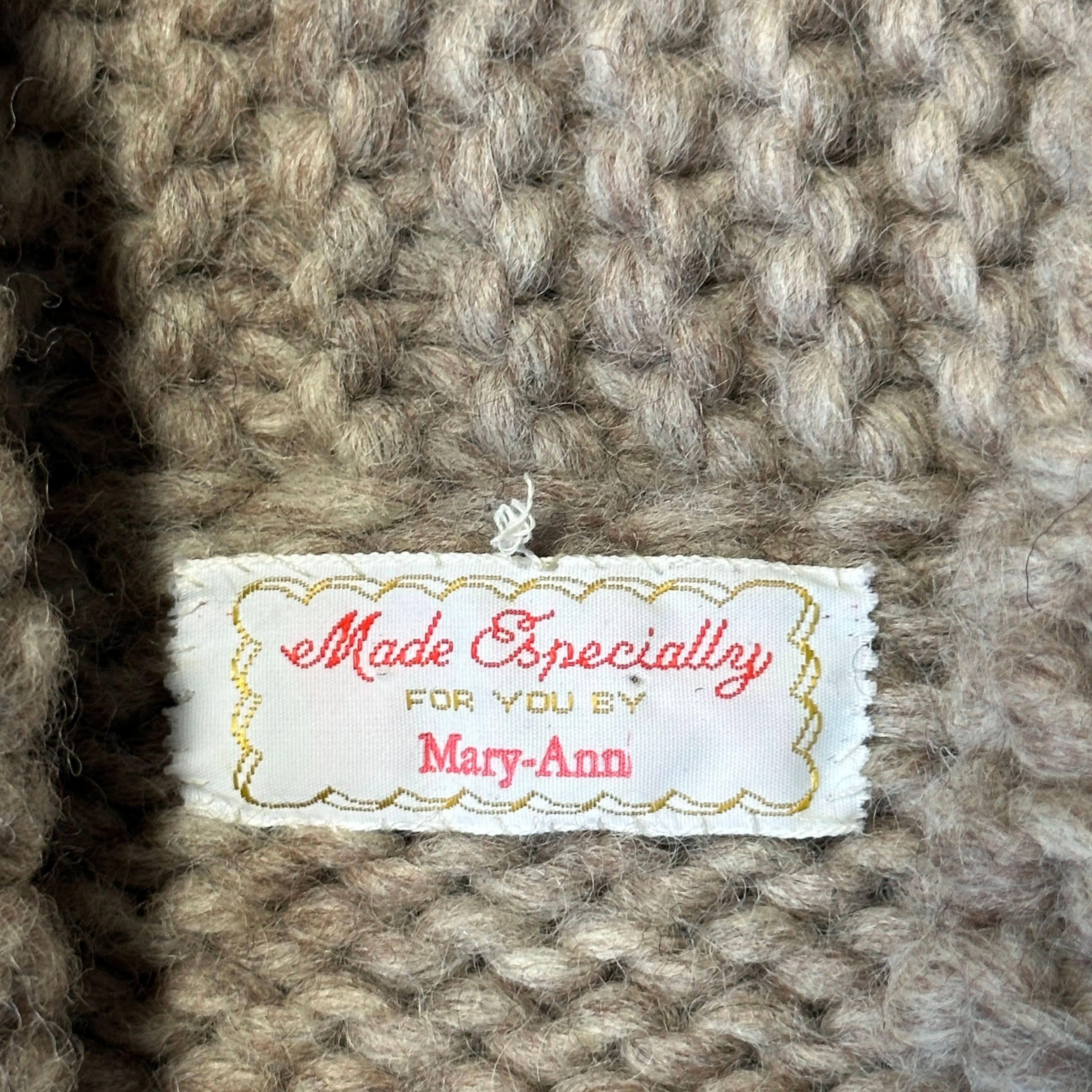 Vintage Mary-Ann Hand Knit Cowichan Zip Sweater Size M