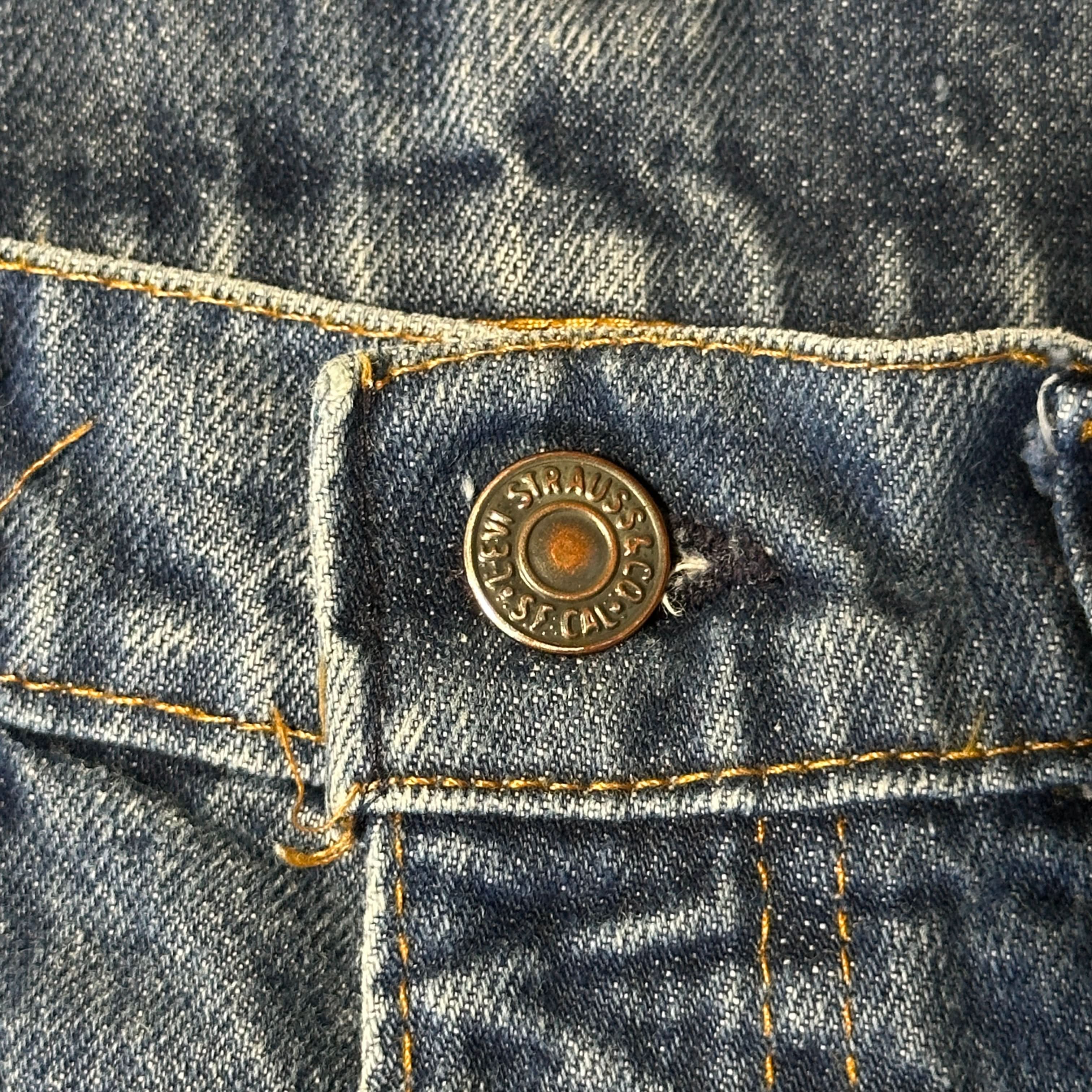 Vintage Levi's Distressed Flared Jeans Size 32 Orange Tab 70s