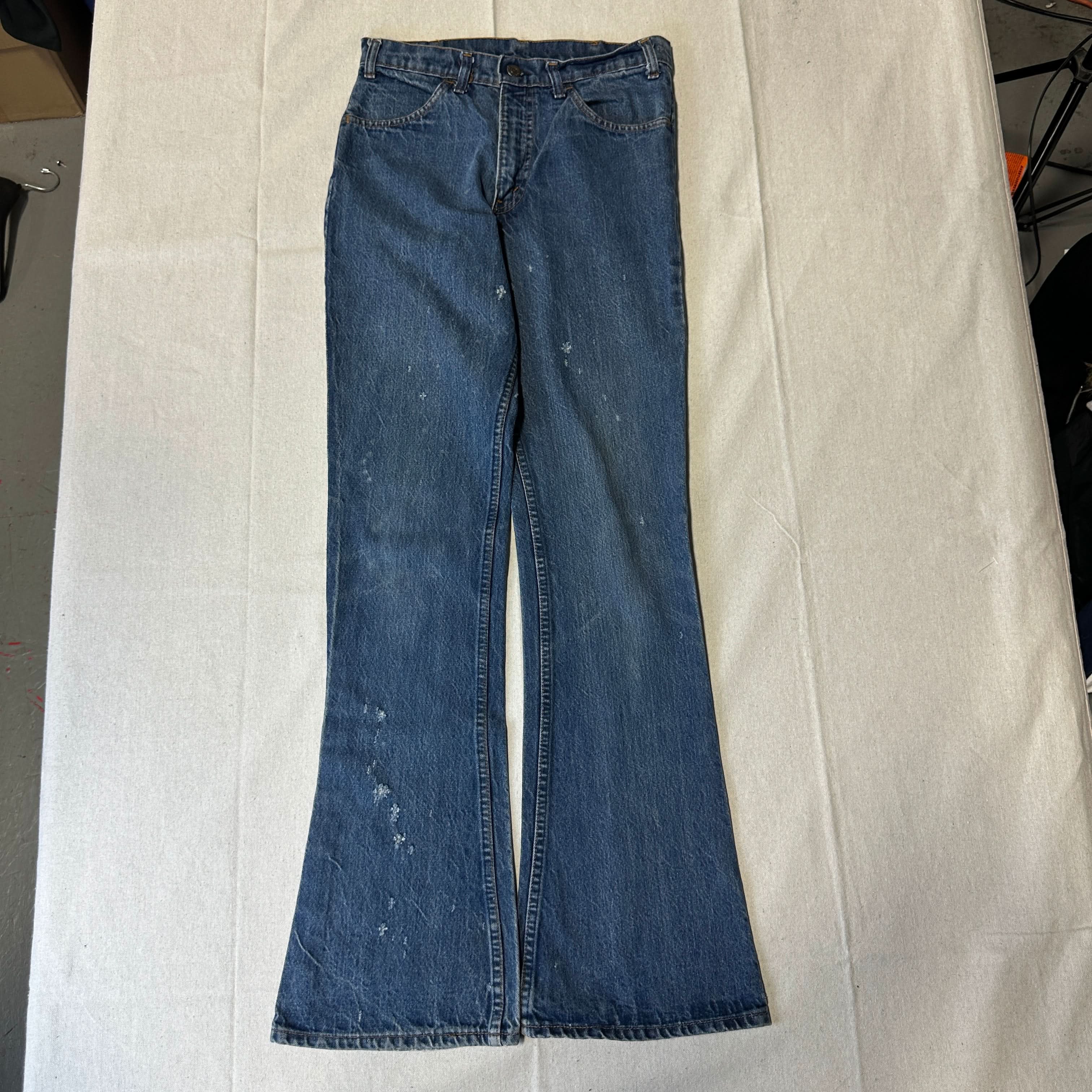 Vintage Levi's Distressed Flared Jeans Size 32 Orange Tab 70s