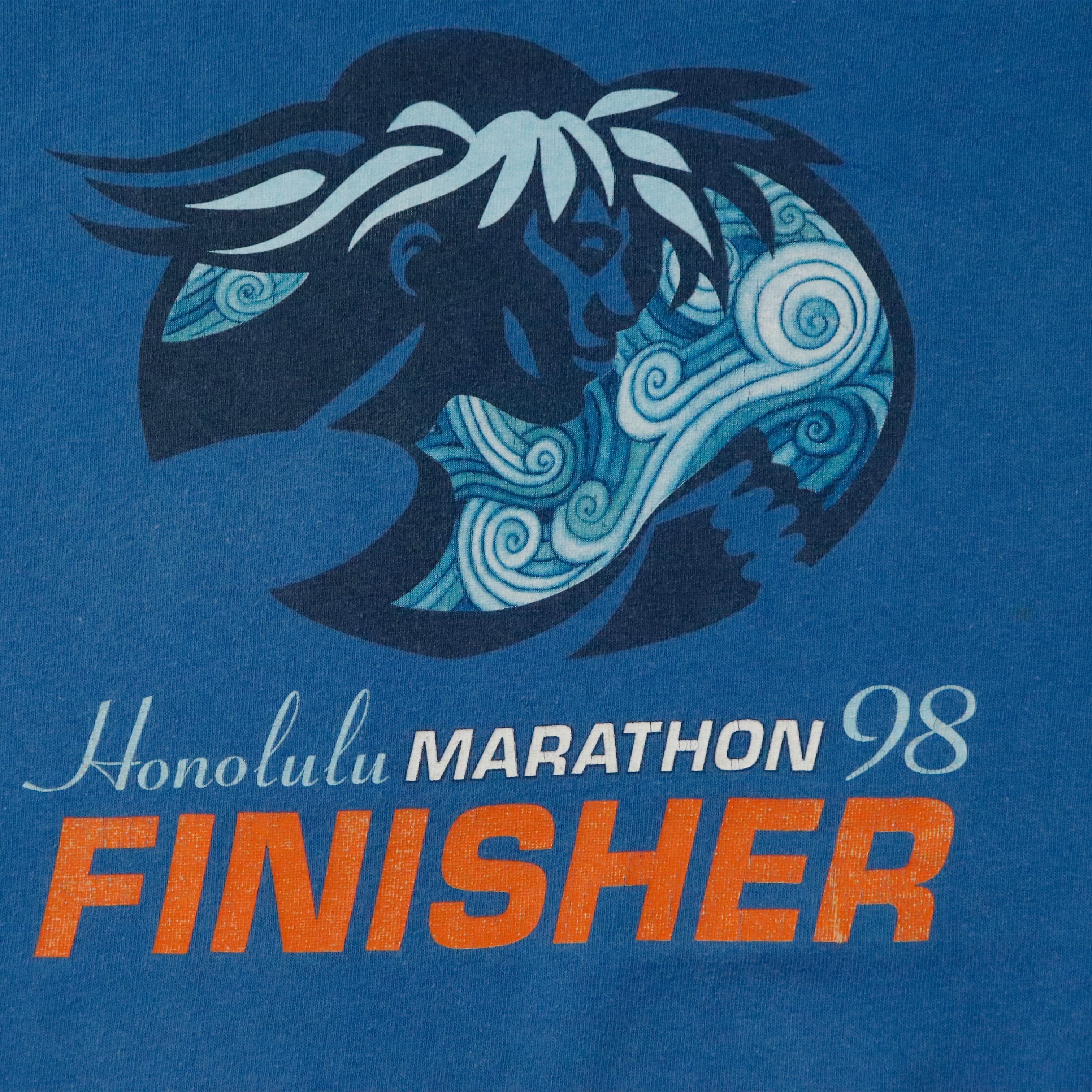 Vintage 1998 Nike Honolulu Marathon 98 Graphic T-Shirt Size L