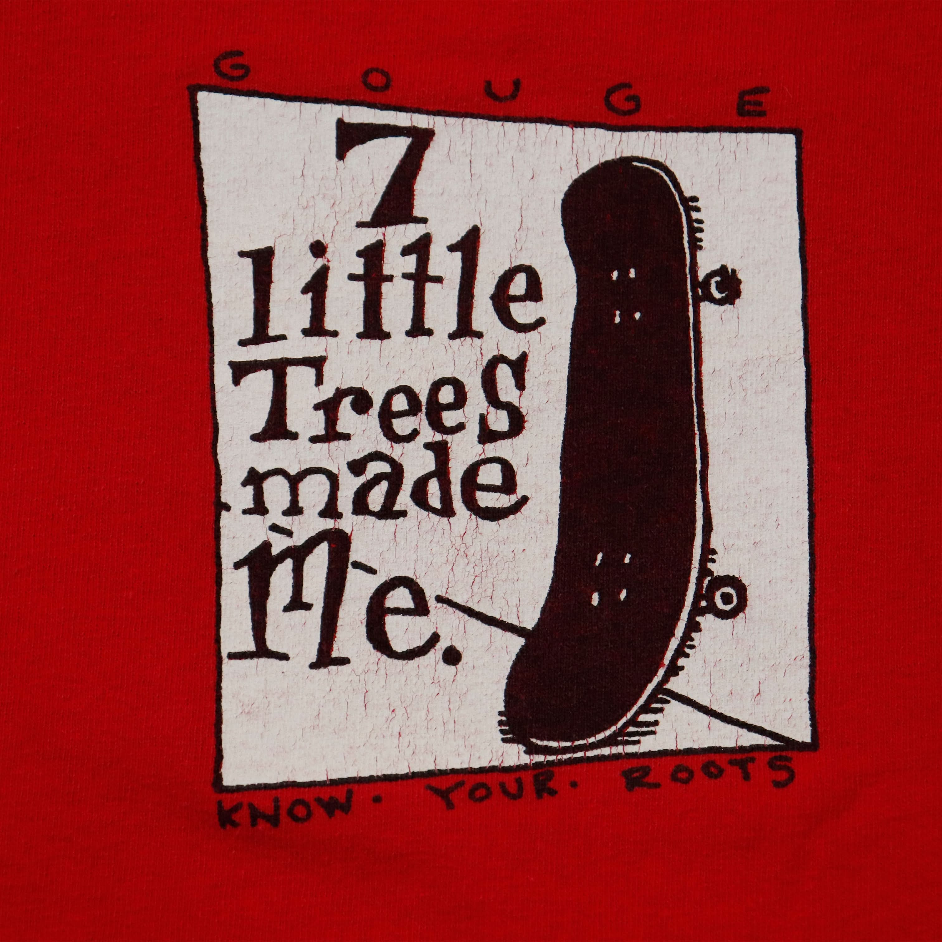 Vintage Gouge Skateboard Graphic Red T-Shirt Size XL