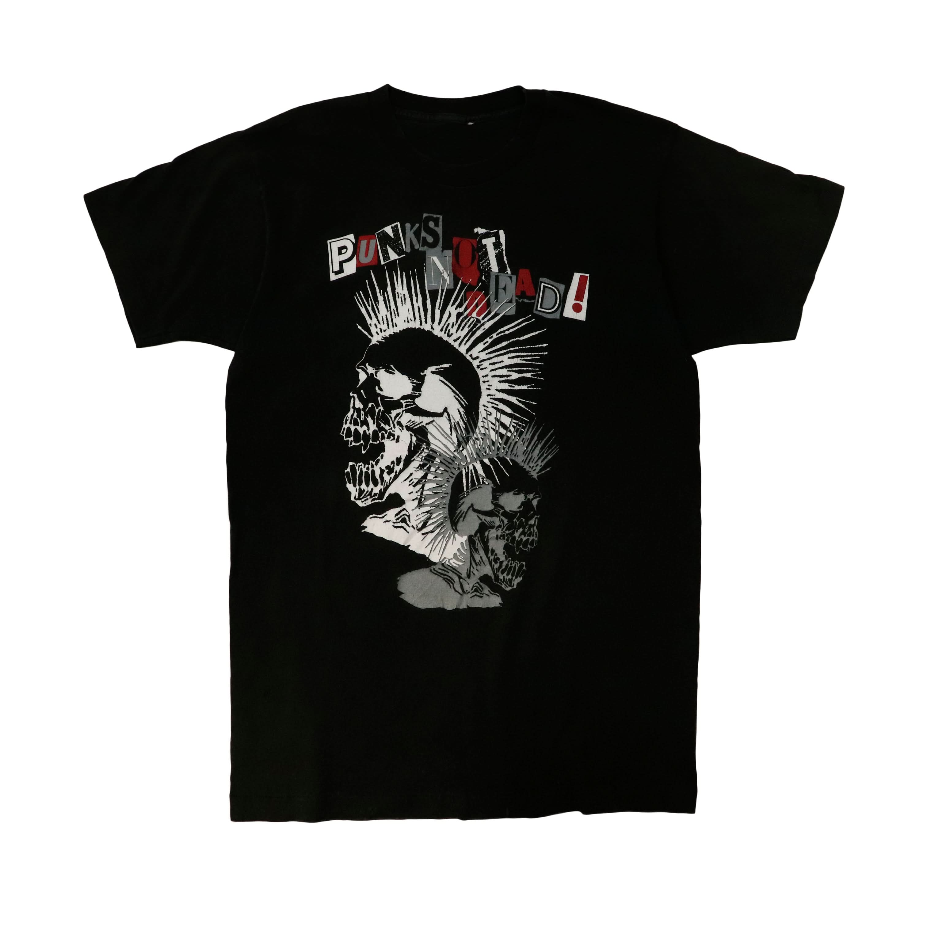 Vintage Punks Not Dead Graphic Skull T-Shirt
