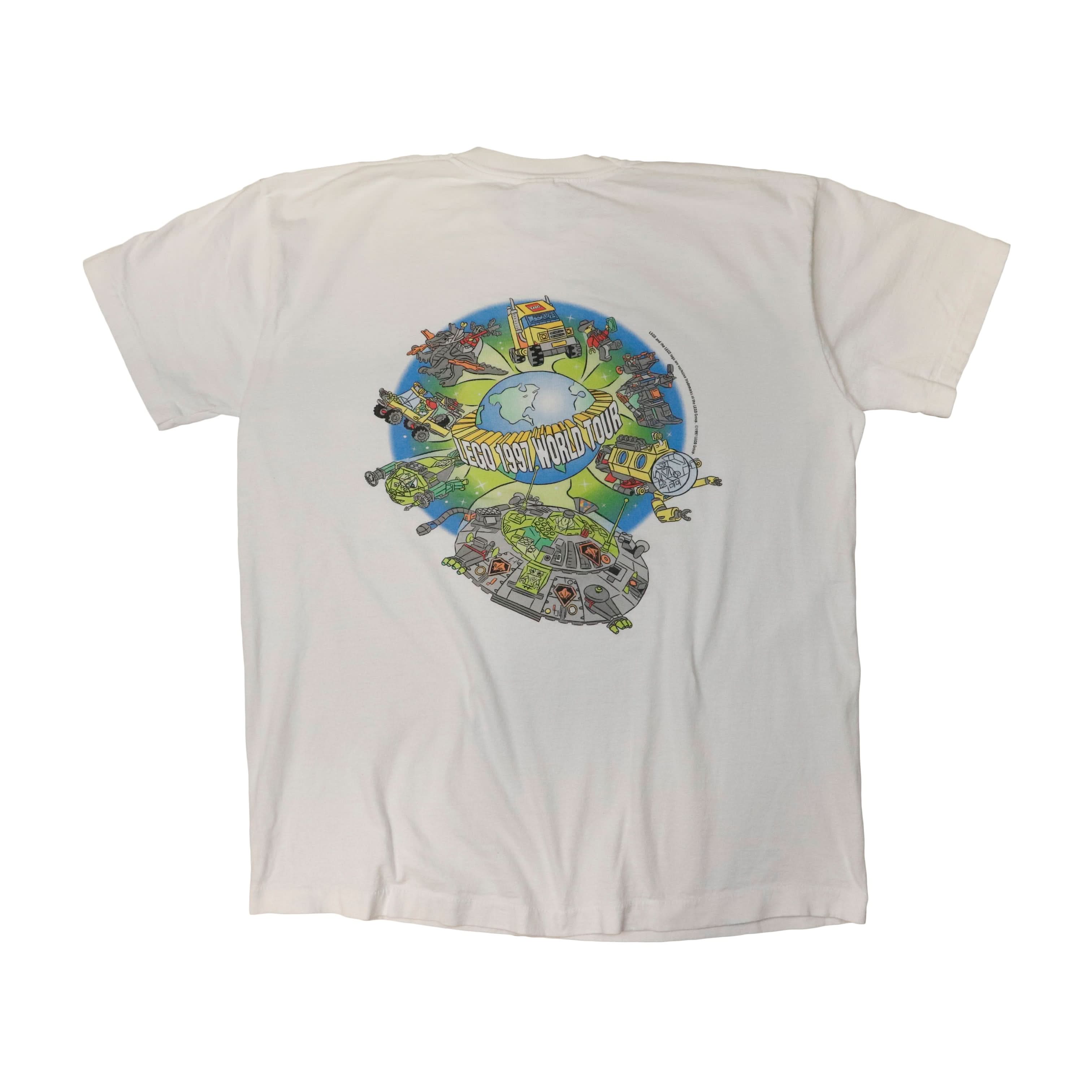 Vintage LEGO 1997 World Tour Graphic T-Shirt Size XL 90s RARE