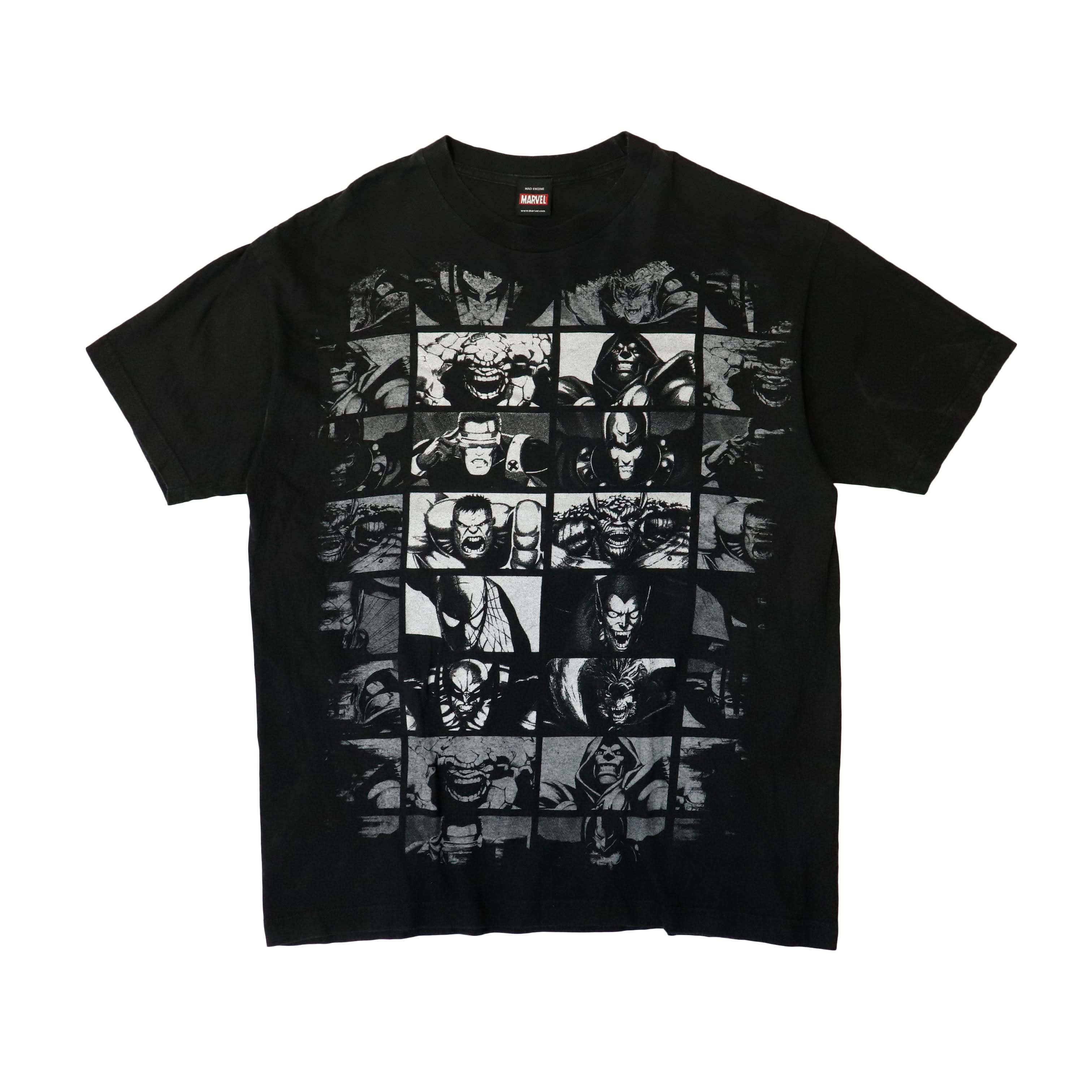 Vintage Marvel Mad Engine Comic Characters Graphic T-Shirt Size L