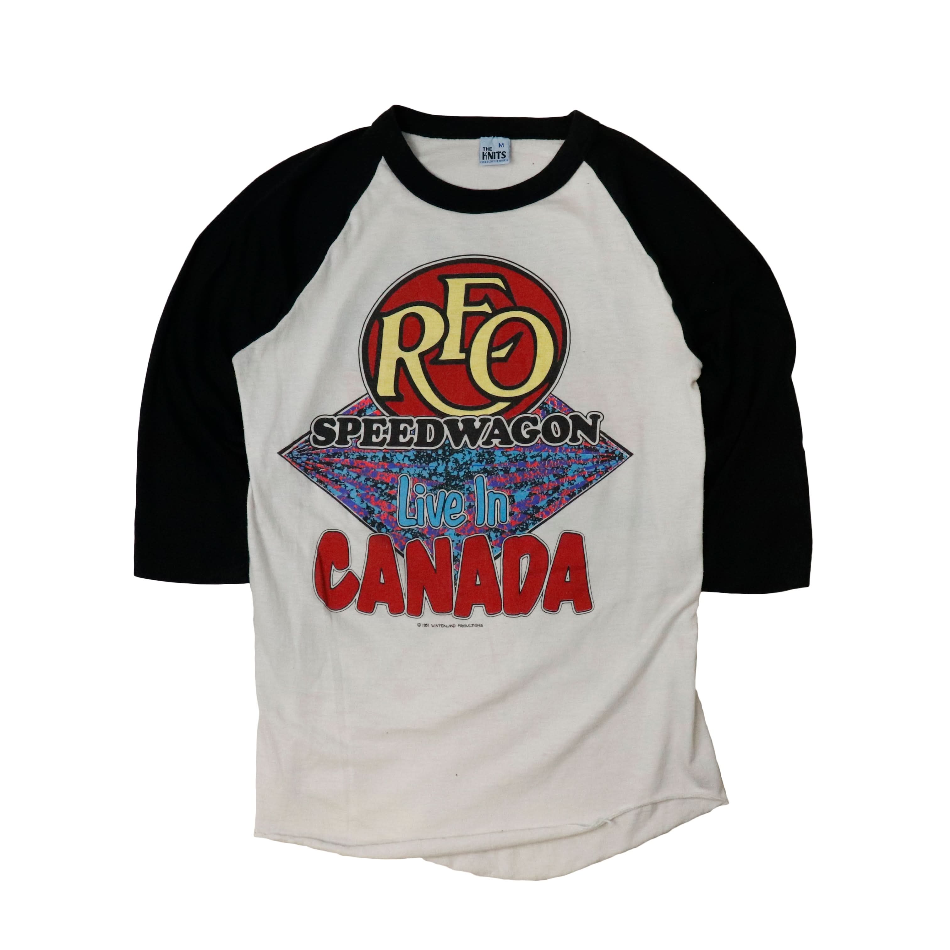 Vintage REO Speedwagon Live in Canada Raglan T-Shirt Size M