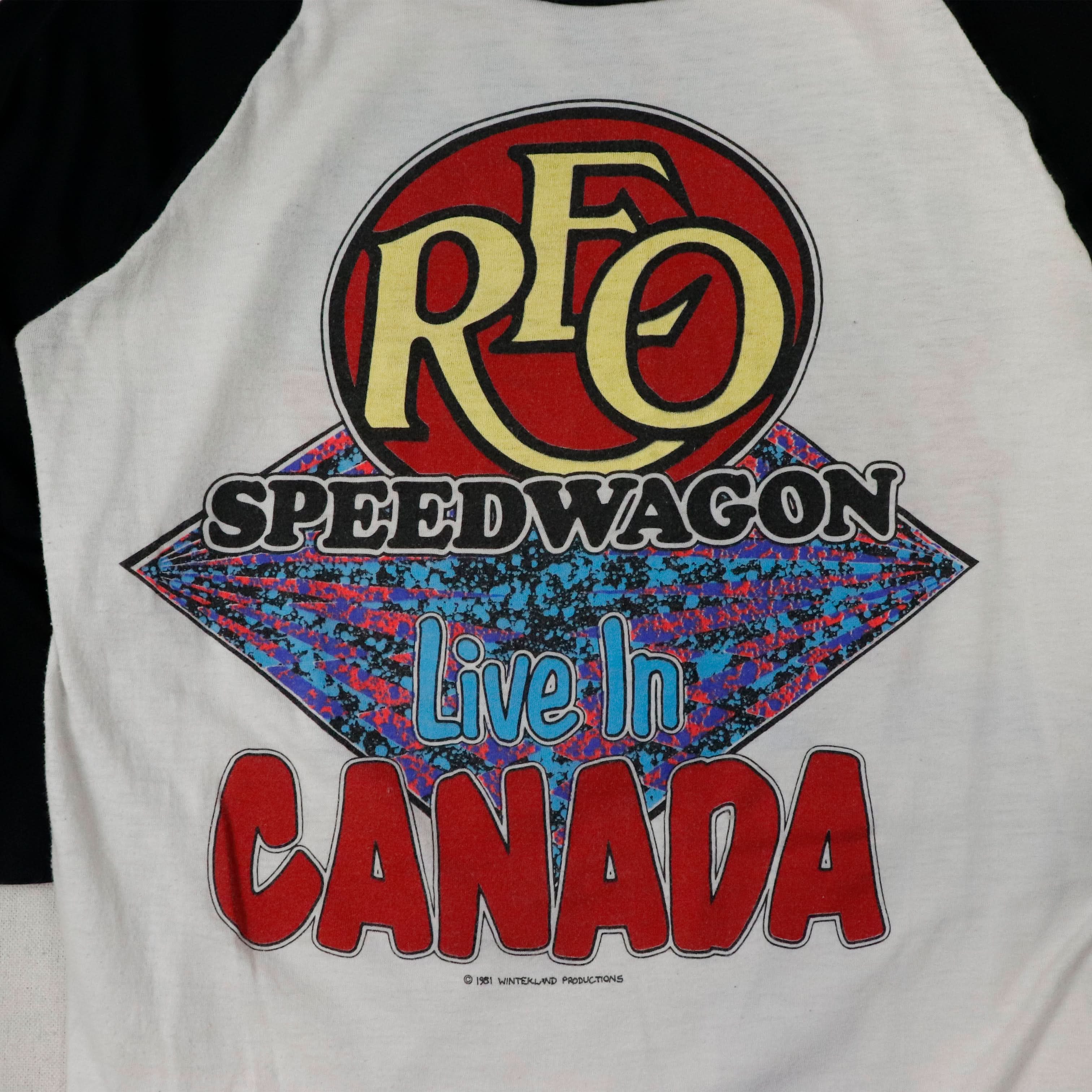 Vintage REO Speedwagon Live in Canada Raglan T-Shirt Size M