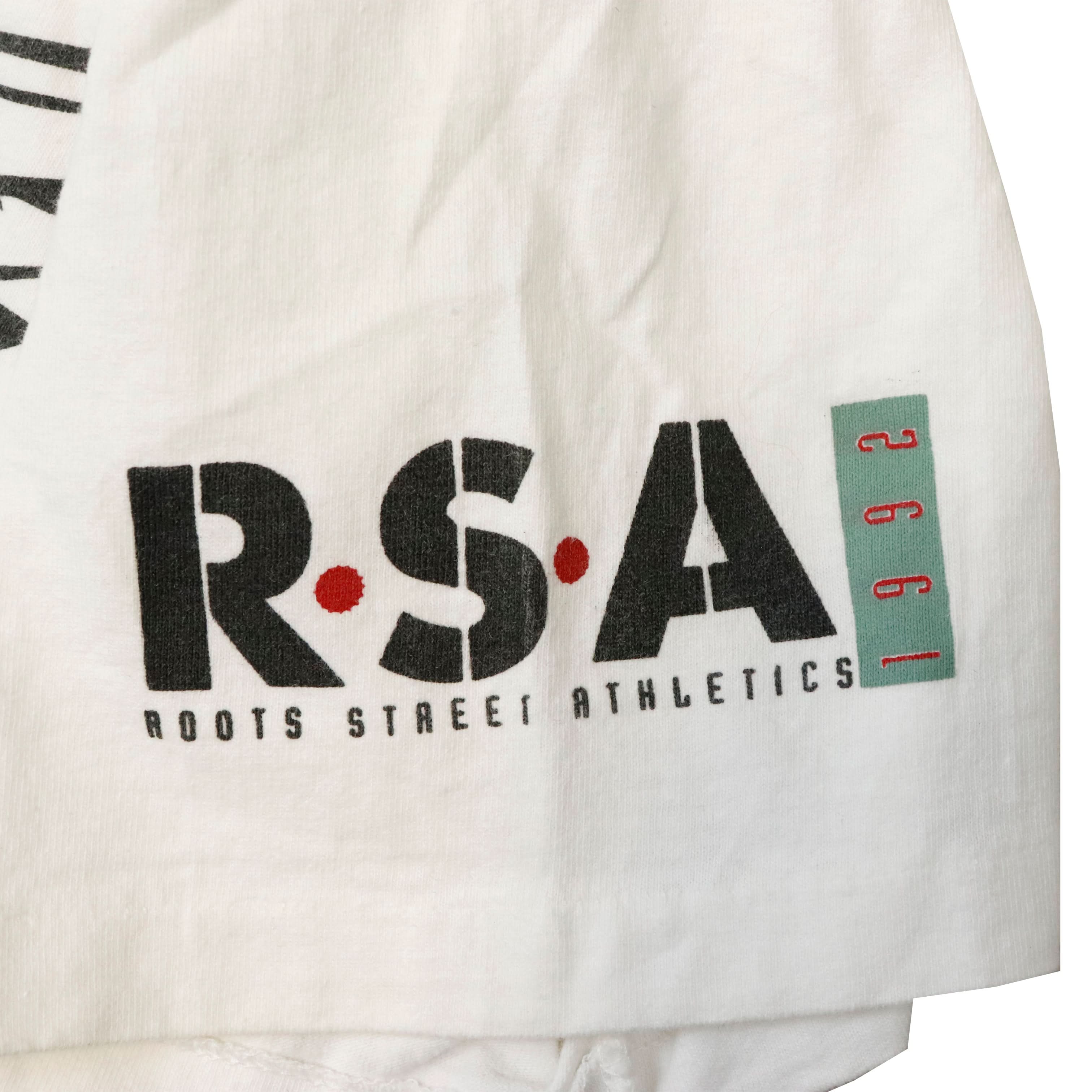 Vintage 1992 Roots Street Athletics Winged Torch Graphic T-Shirt Size L