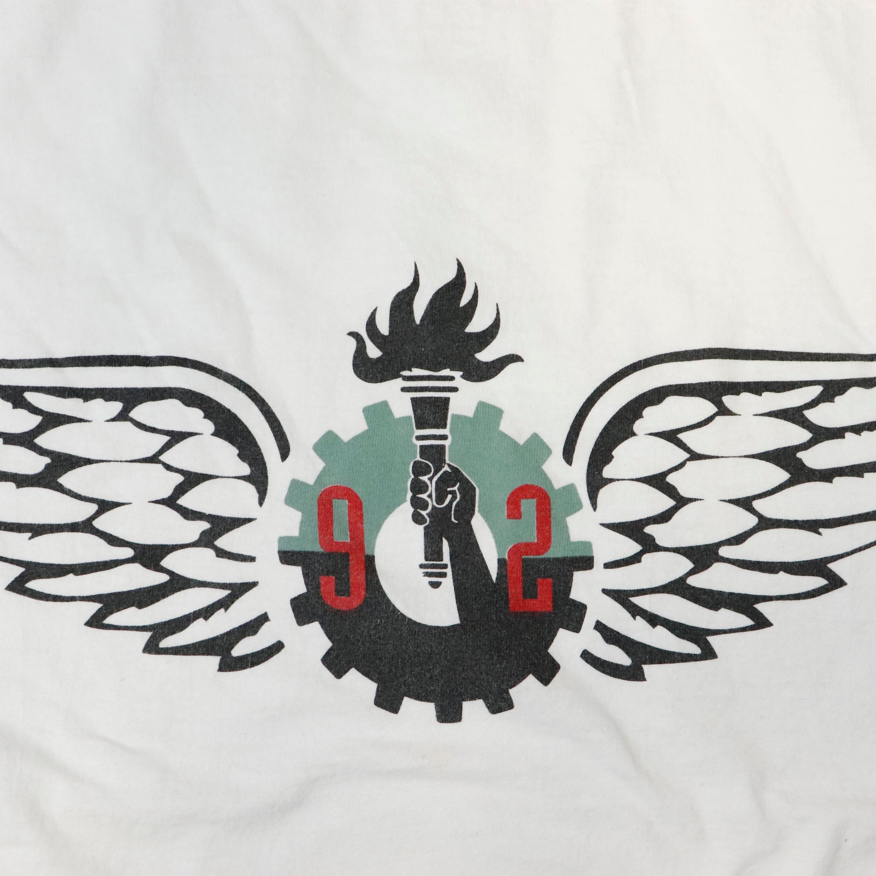 Vintage 1992 Roots Street Athletics Winged Torch Graphic T-Shirt Size L