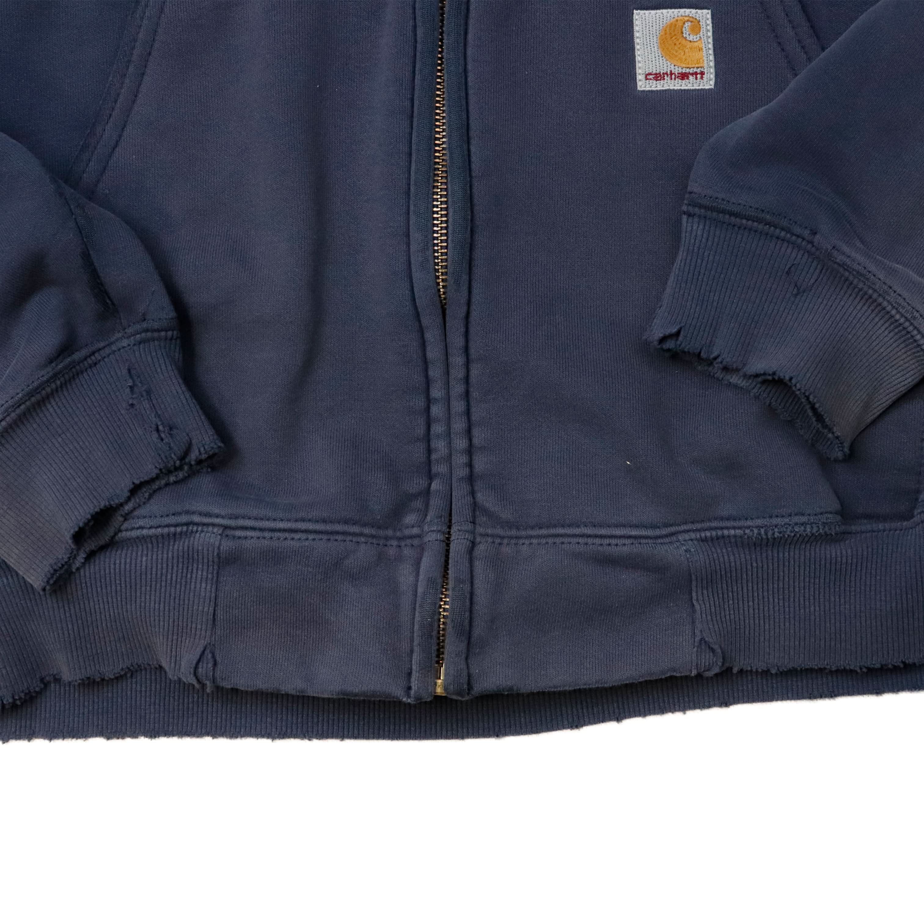 Vintage Carhartt Distressed Zip-Up Hoodie Size L