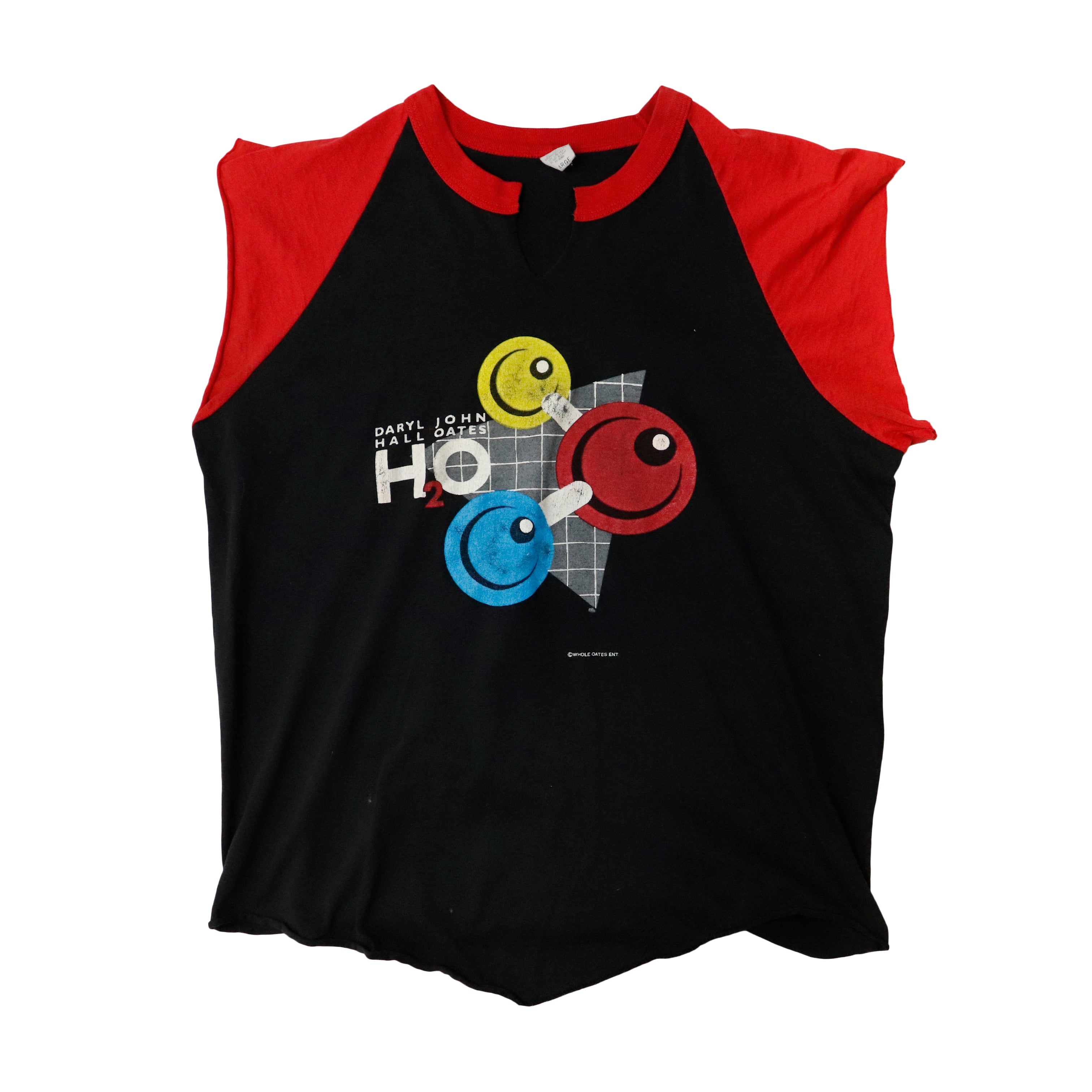 Vintage 1983 Hall & Oates H2O Raglan Sleeve Graphic T-Shirt Size L cut sleeves