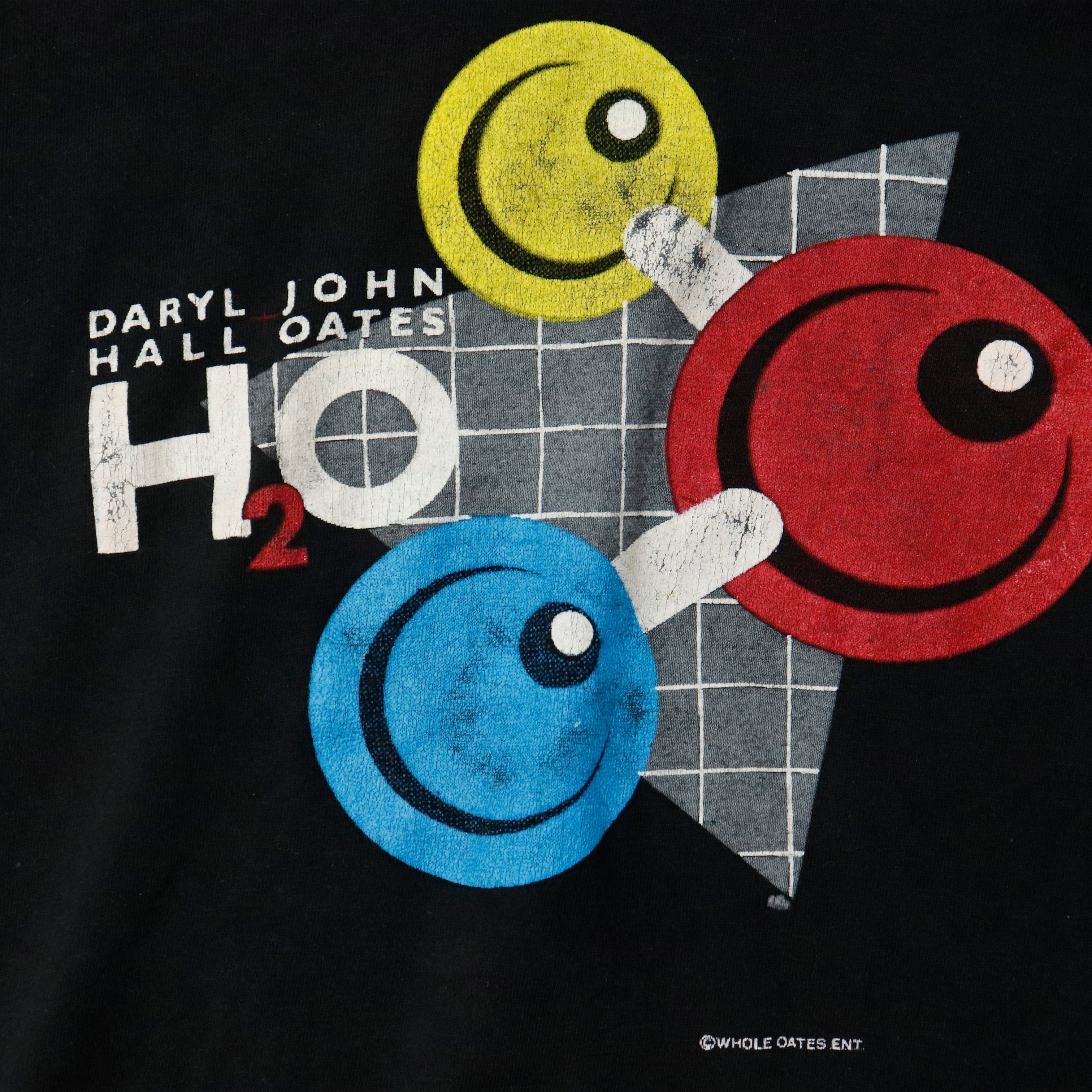 Vintage 1983 Hall & Oates H2O Raglan Sleeve Graphic T-Shirt Size L cut sleeves