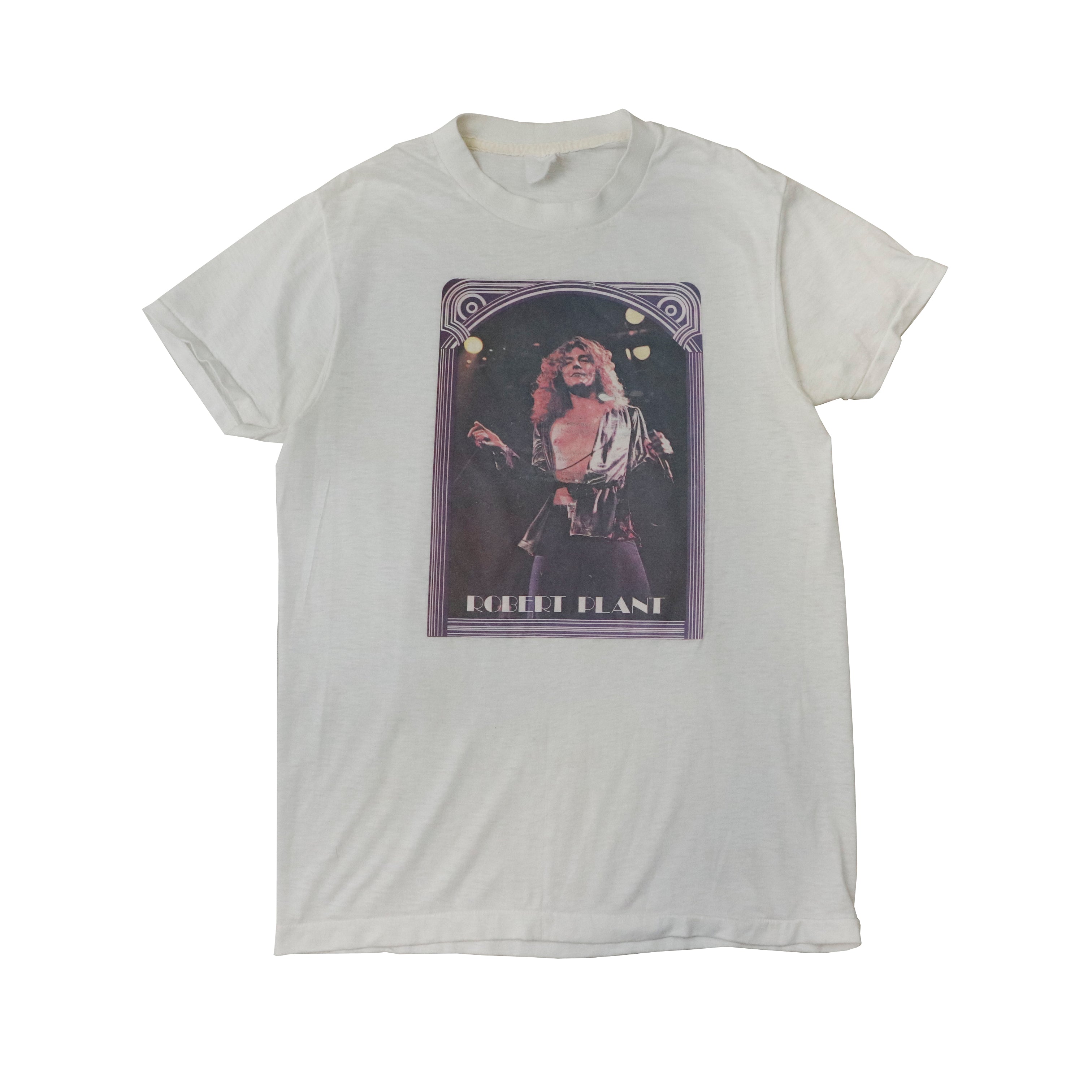 Vintage 80s Robert Plant Graphic Concert T-Shirt Size N/A