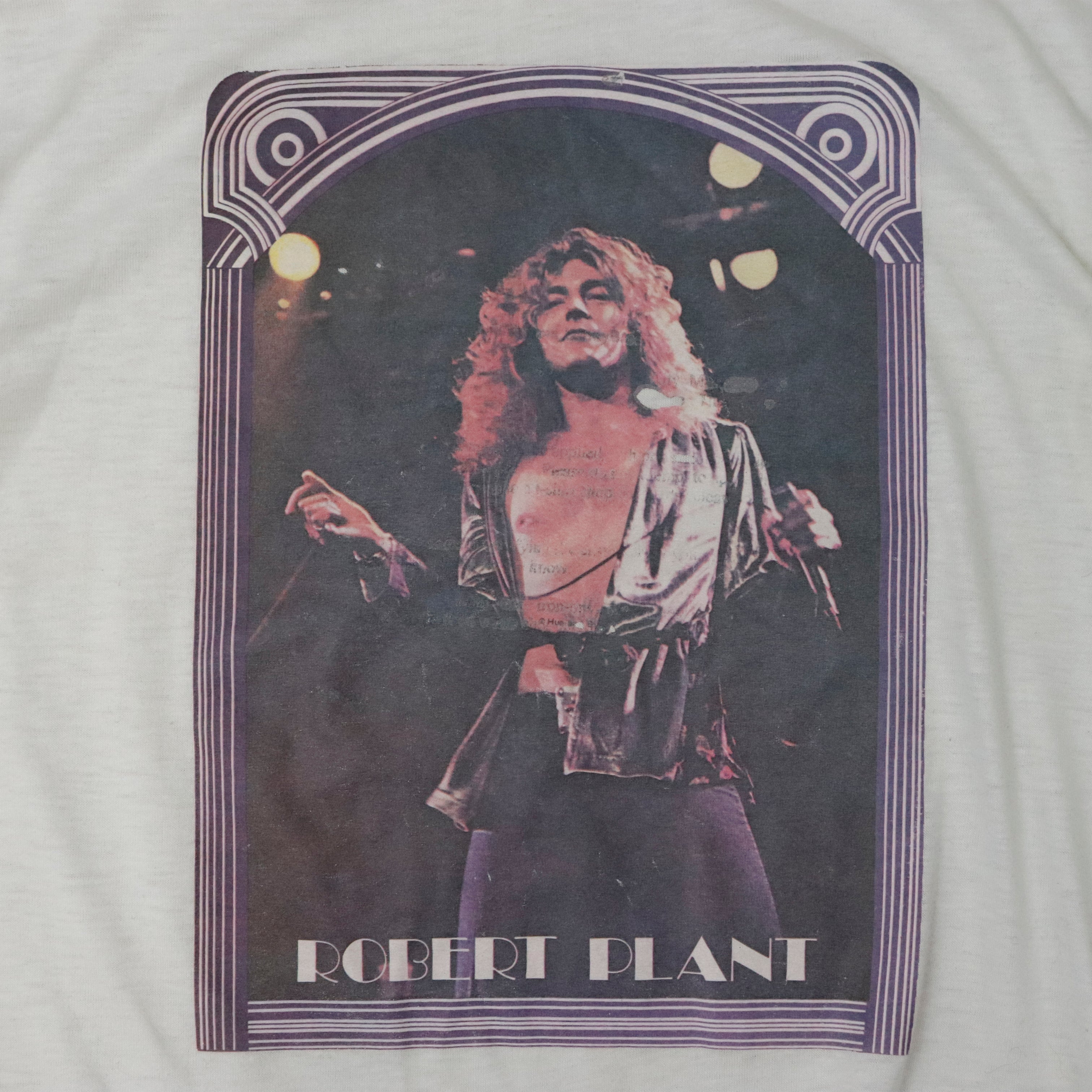 Vintage 80s Robert Plant Graphic Concert T-Shirt Size N/A