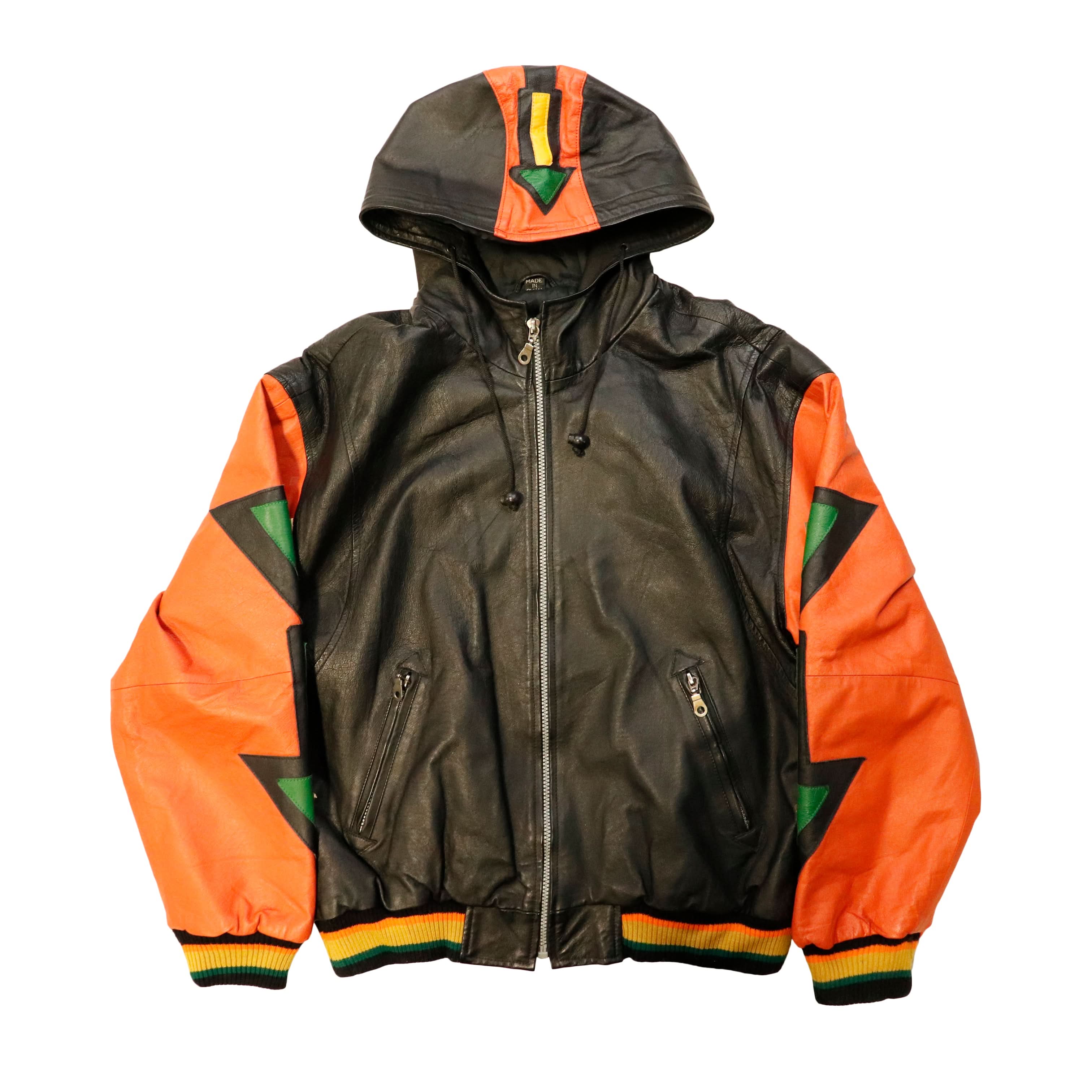 Vintage MTV Yo MTV Raps Leather Hooded Jacket Size L RARE!