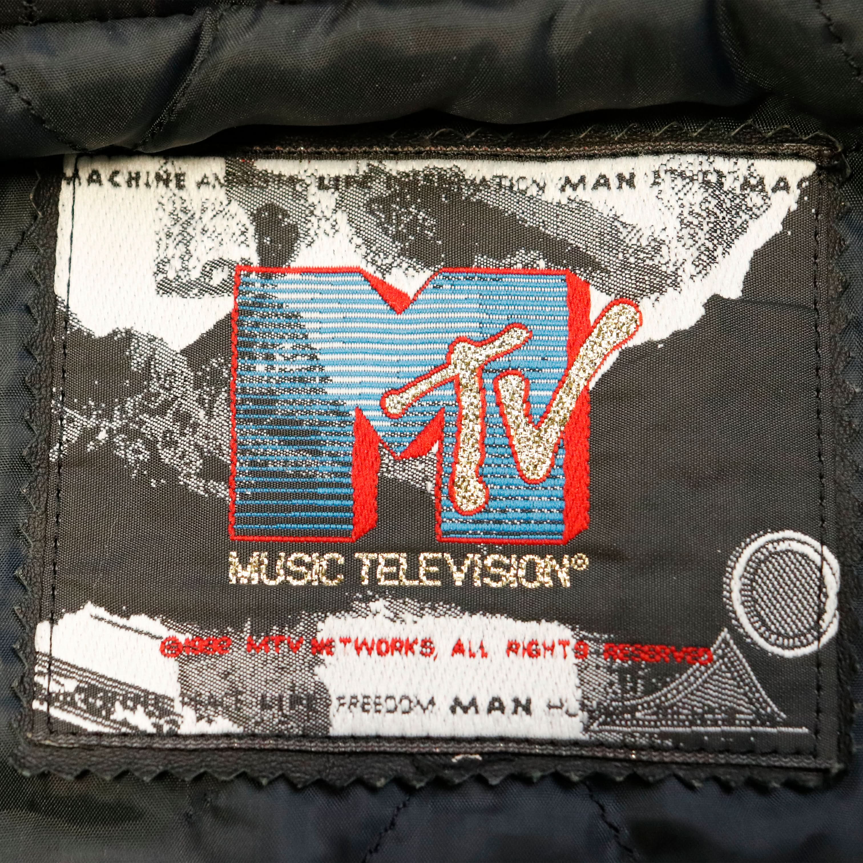 Vintage MTV Yo MTV Raps Leather Hooded Jacket Size L RARE!