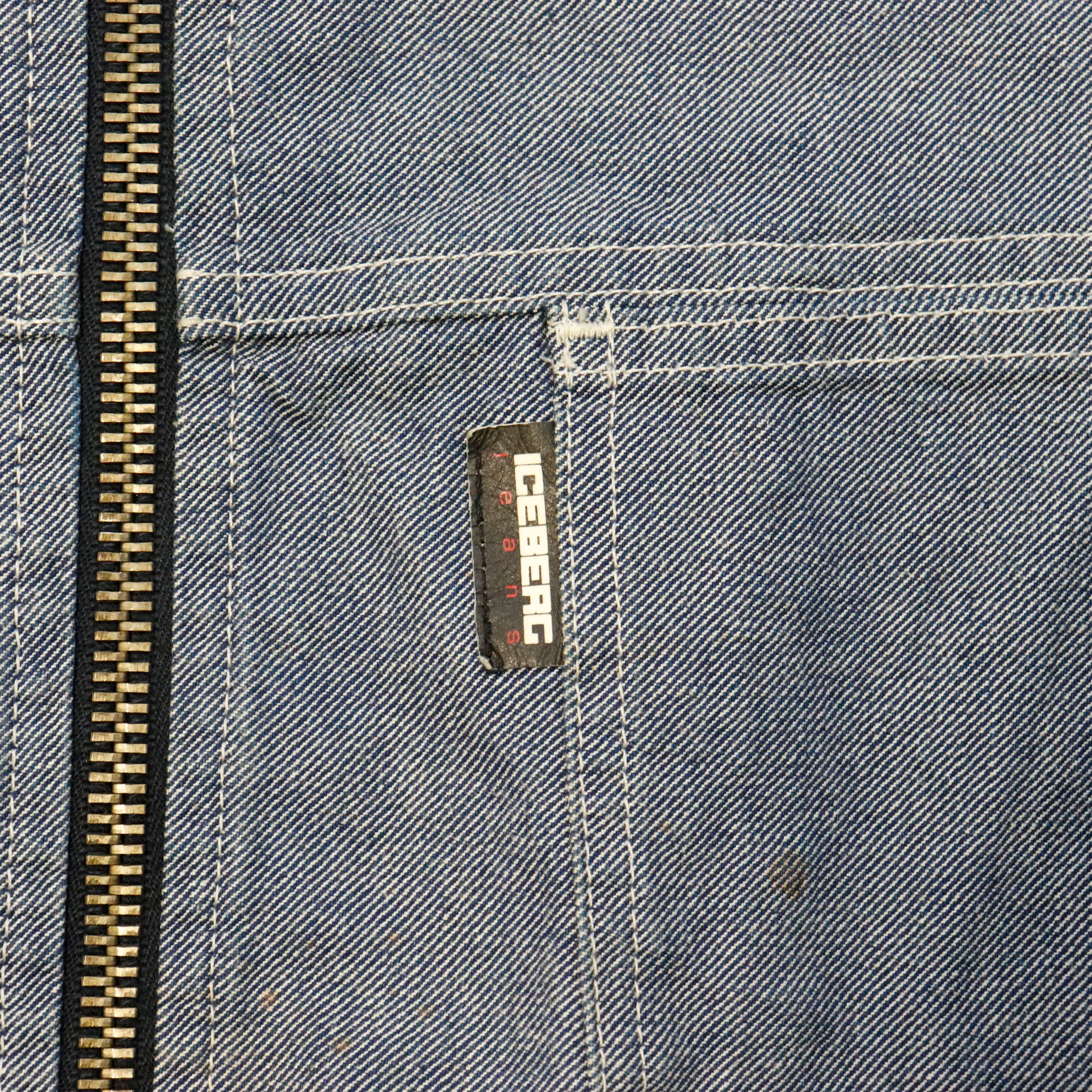 Vintage Iceberg Jeans Embroidered Logo Denim Jacket