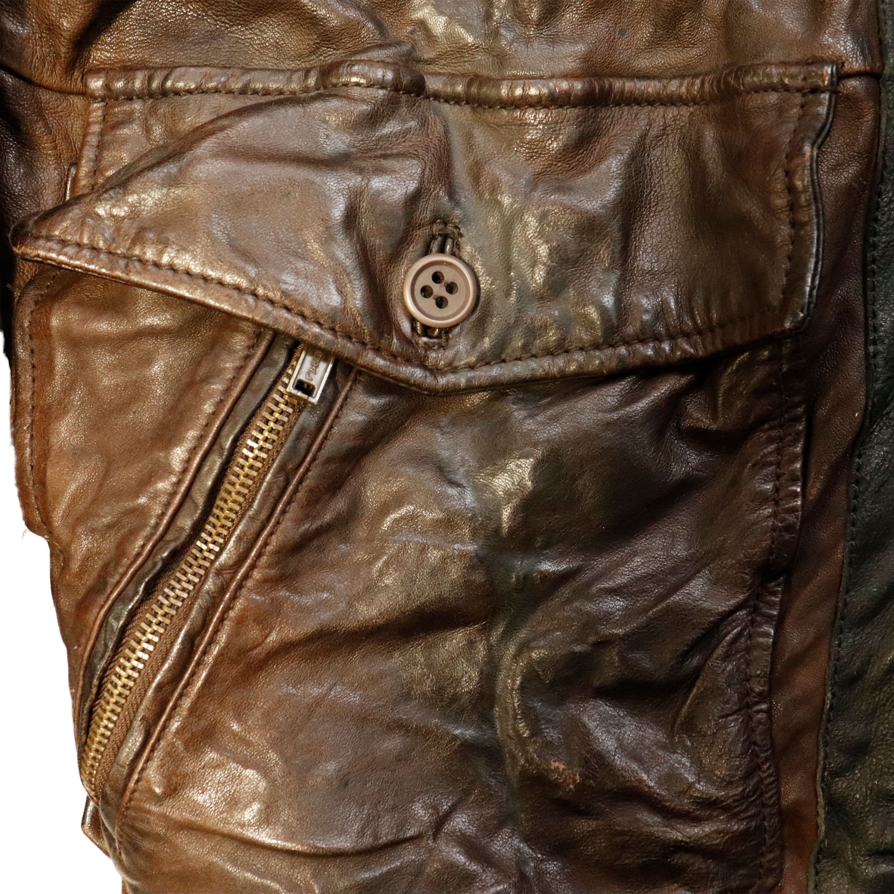 Vintage Diesel distressed leather jacket 90s designer rare