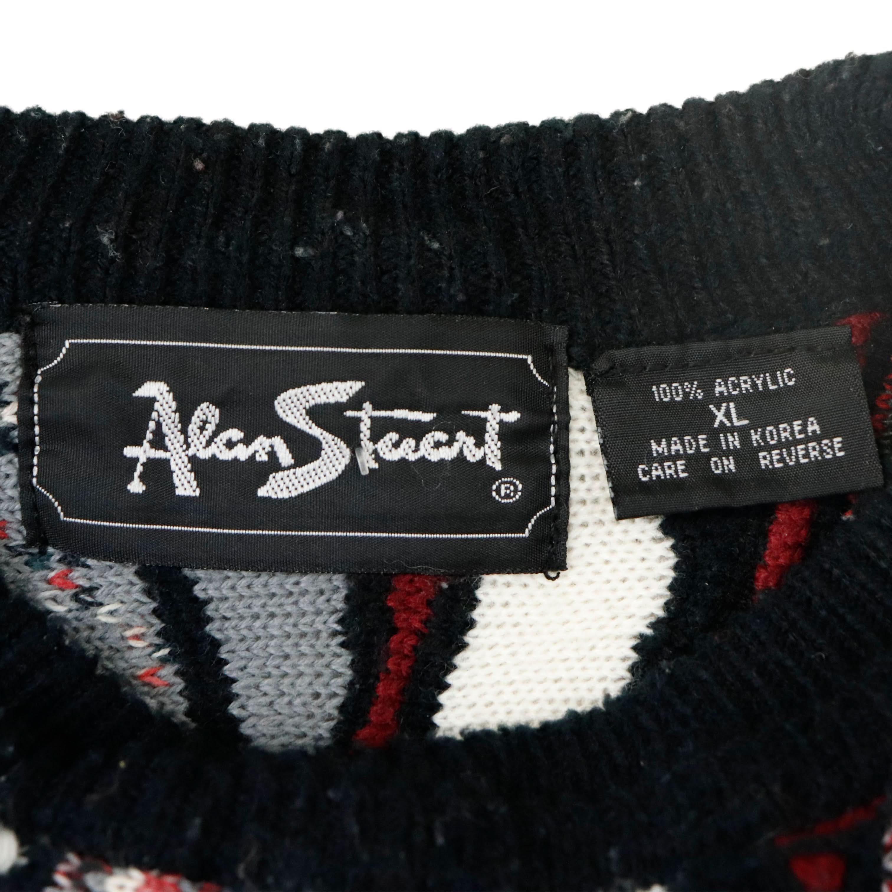 Vintage Alan Stuart Textured 3D Knit Sweater Size XL 90s