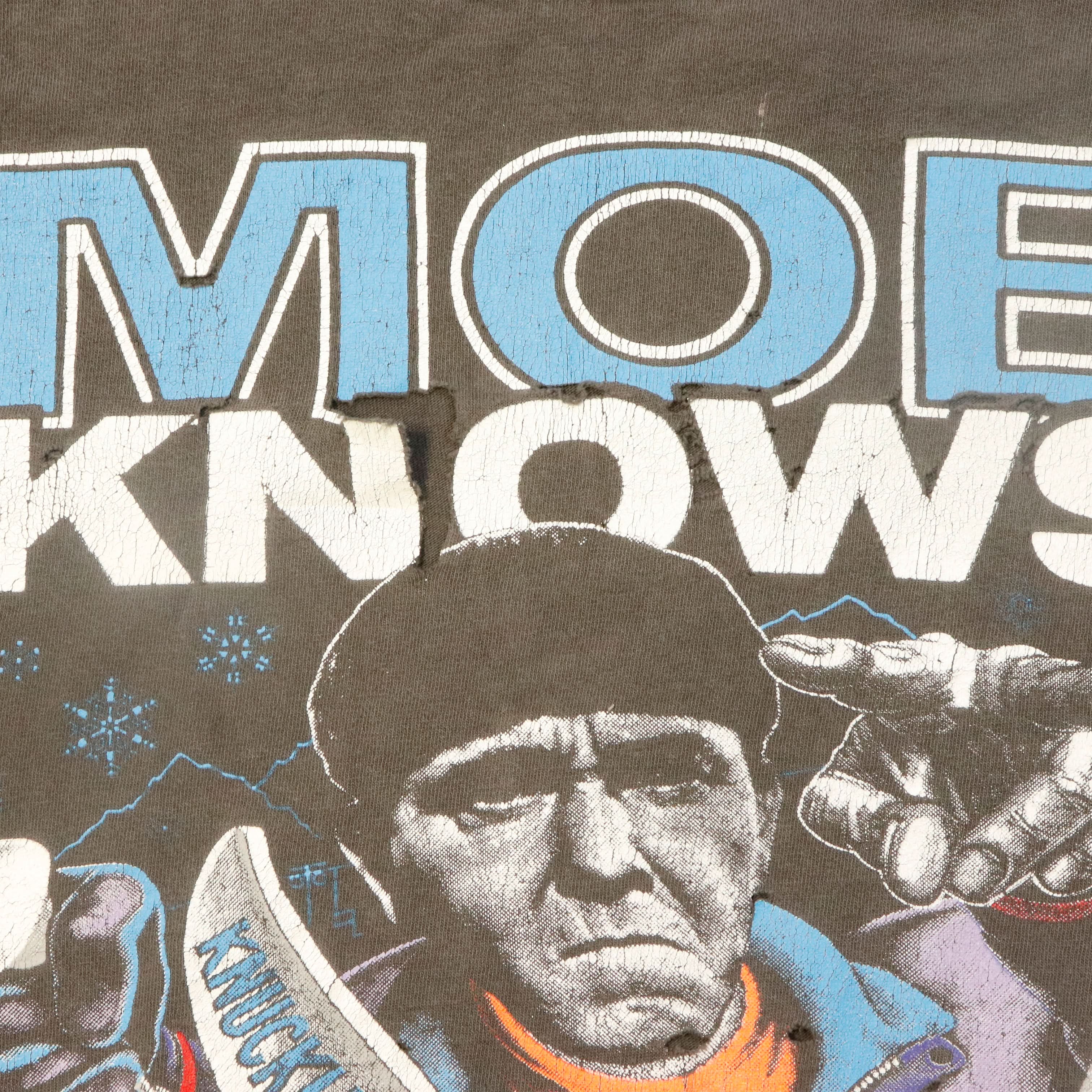 Vintage 1990 Moe Knows Skiing Graphic T-Shirt Size XL