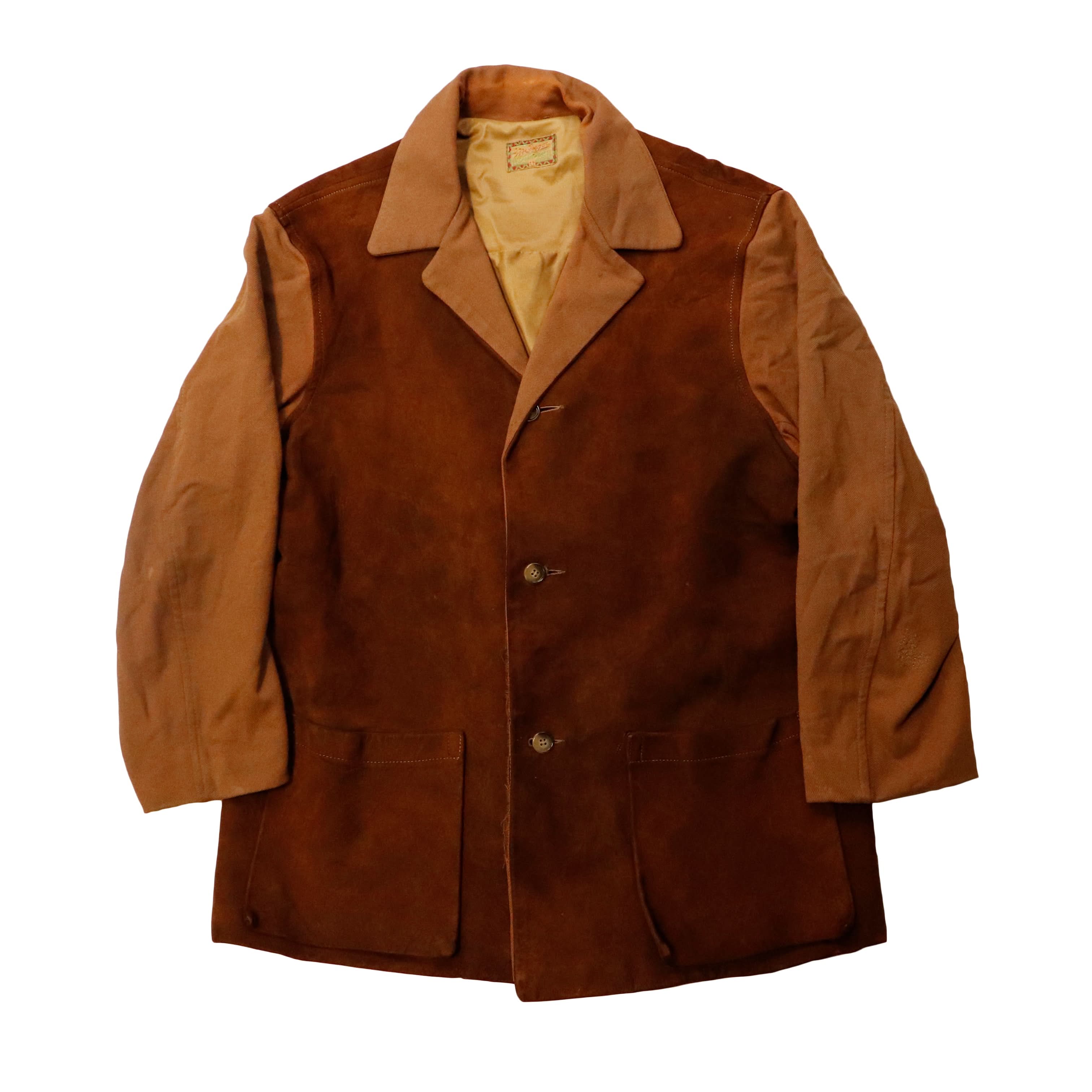 Vintage 40s McGregor Leather Sportswear Suede Panel Coat Size 42 Rockabilly