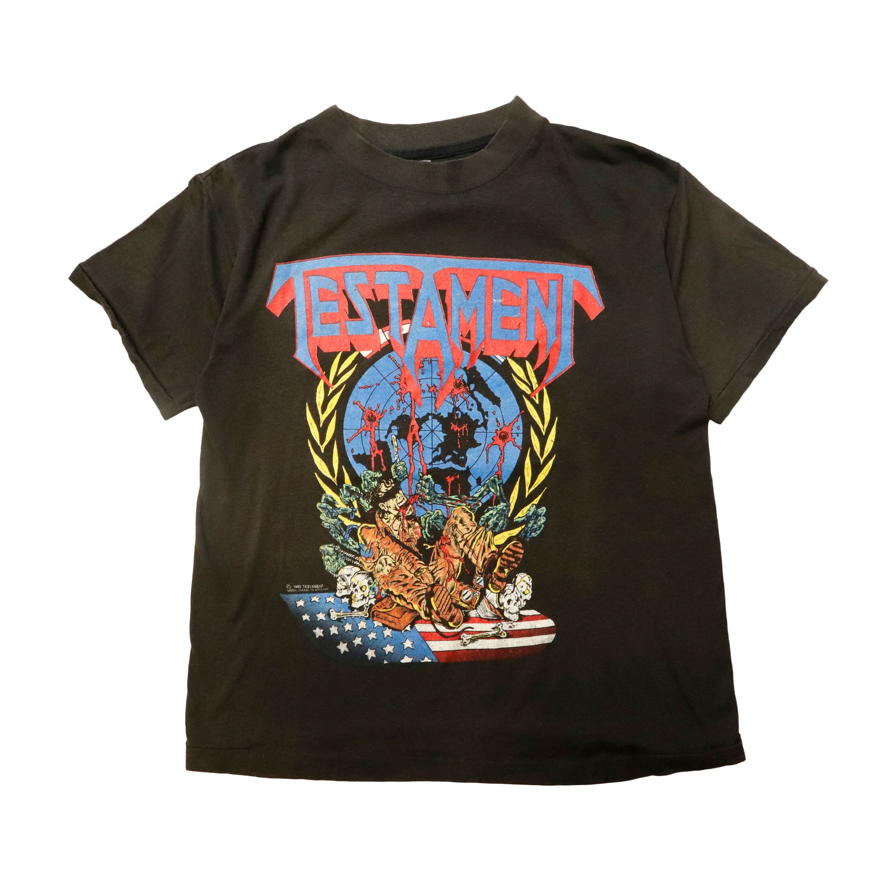 Vintage 1990 Testament Perilous Nations Graphic T-Shirt Size M