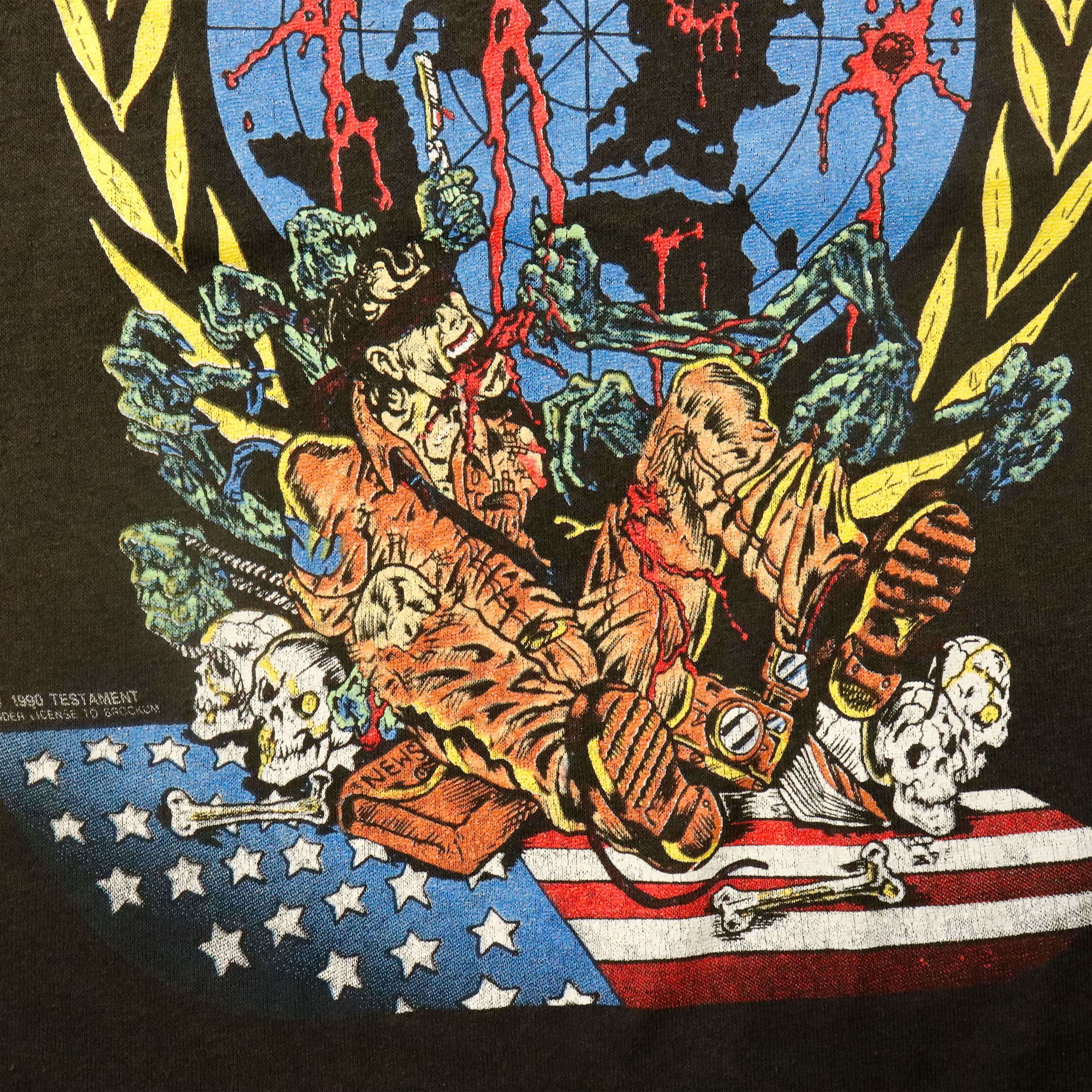 Vintage 1990 Testament Perilous Nations Graphic T-Shirt Size M