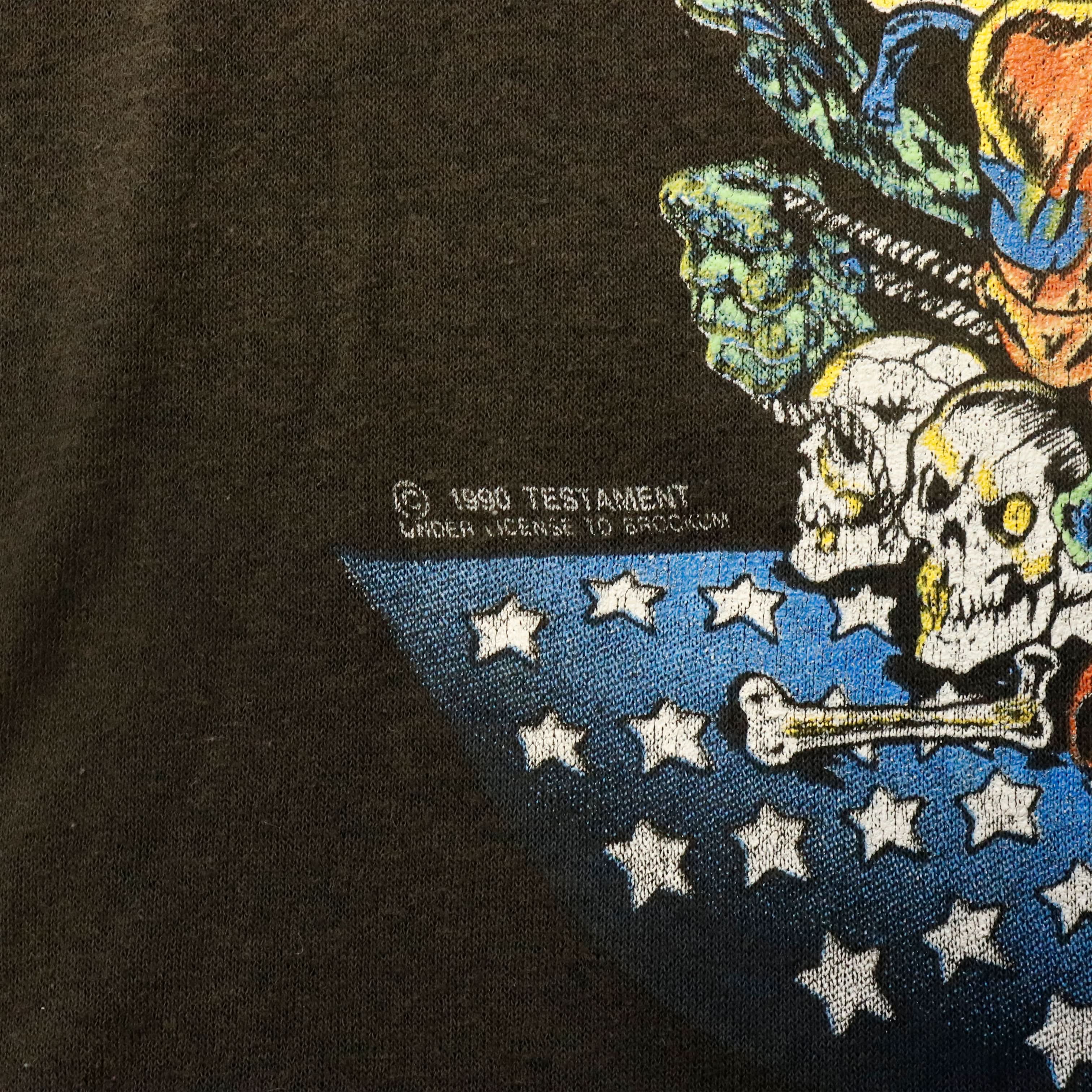 Vintage 1990 Testament Perilous Nations Graphic T-Shirt Size M