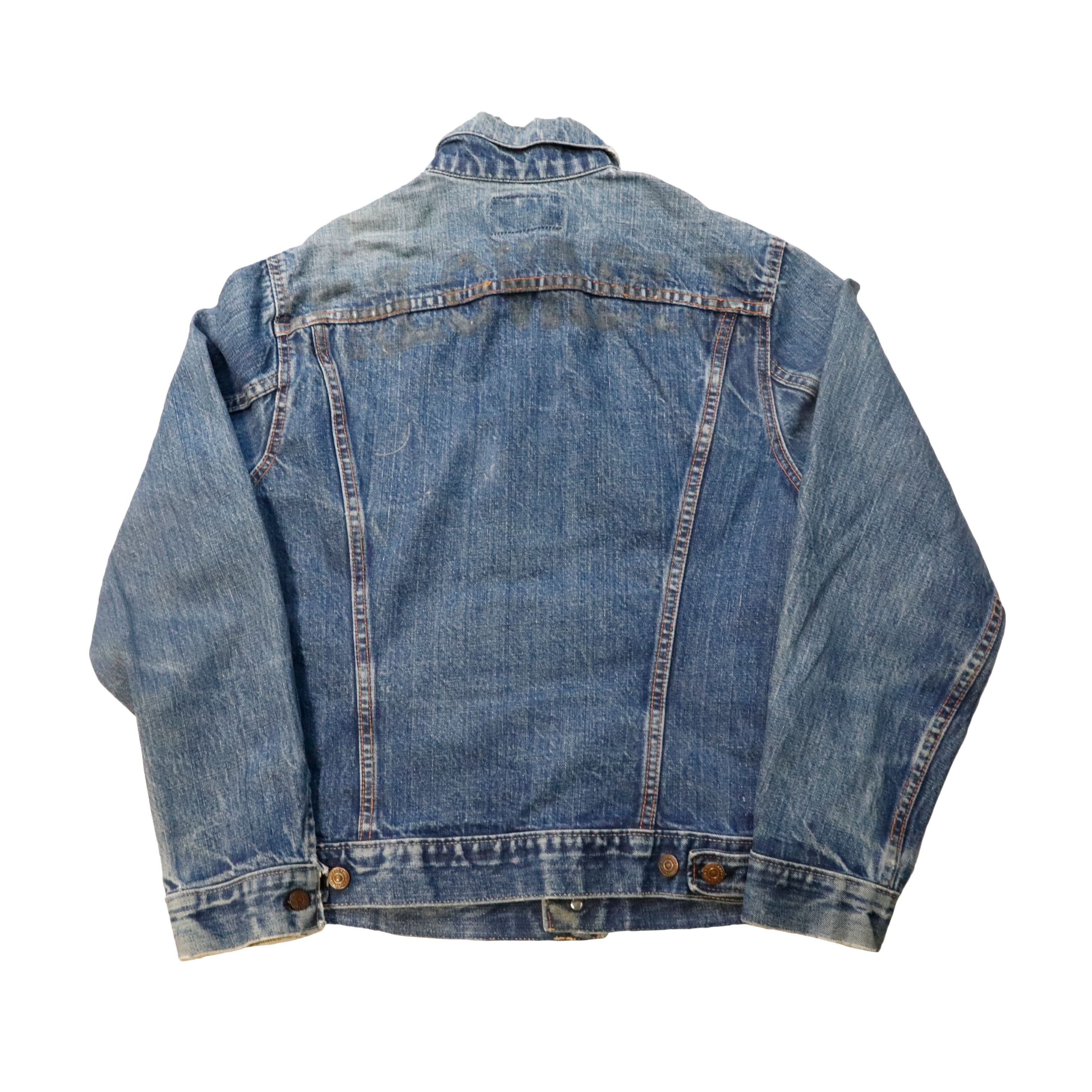 Vintage 60s Big E Levi's Faded Indigo Denim Trucker Jacket Size M