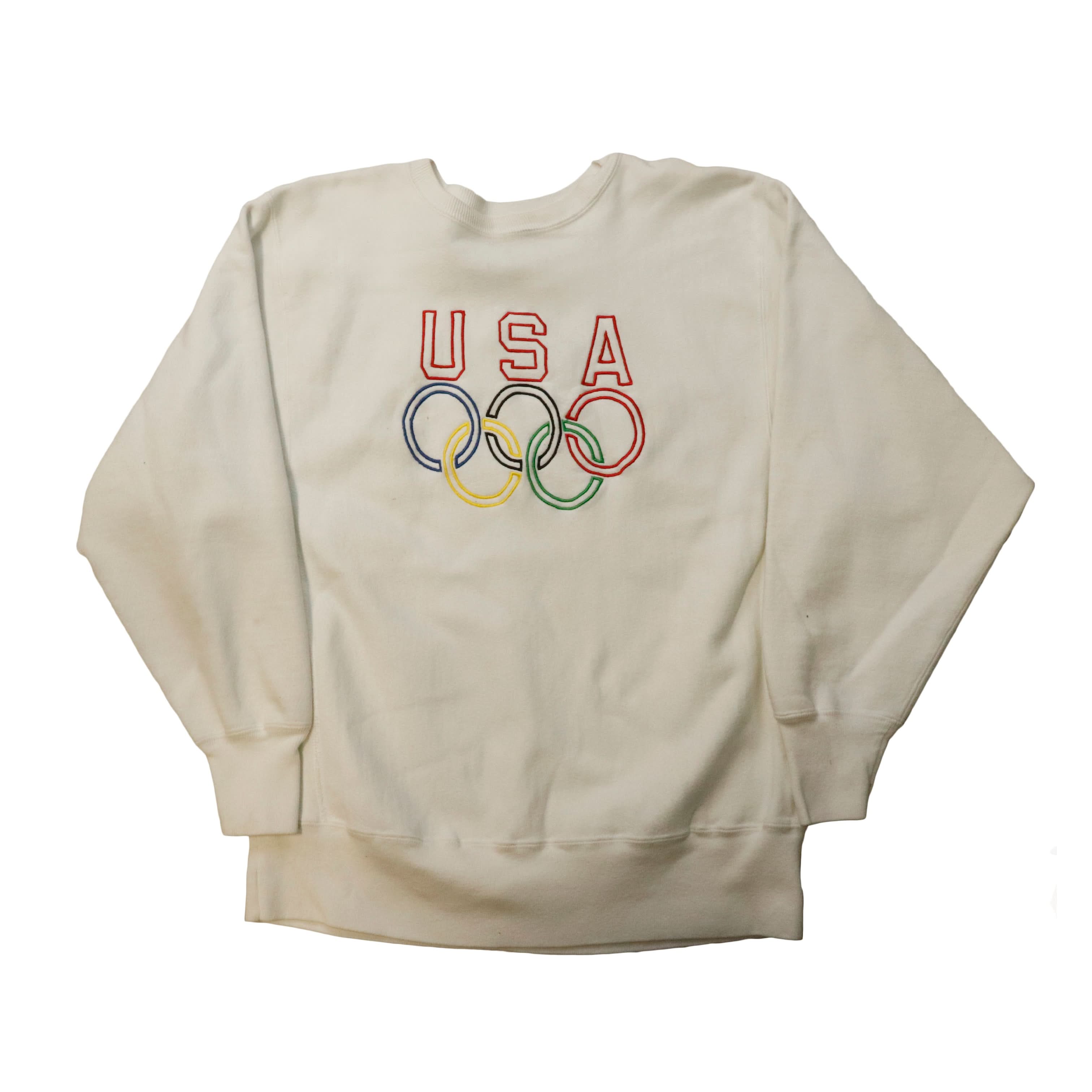 Vintage 90s Champion Reverse Weave USA Olympic Rings Sweatshirt Size L