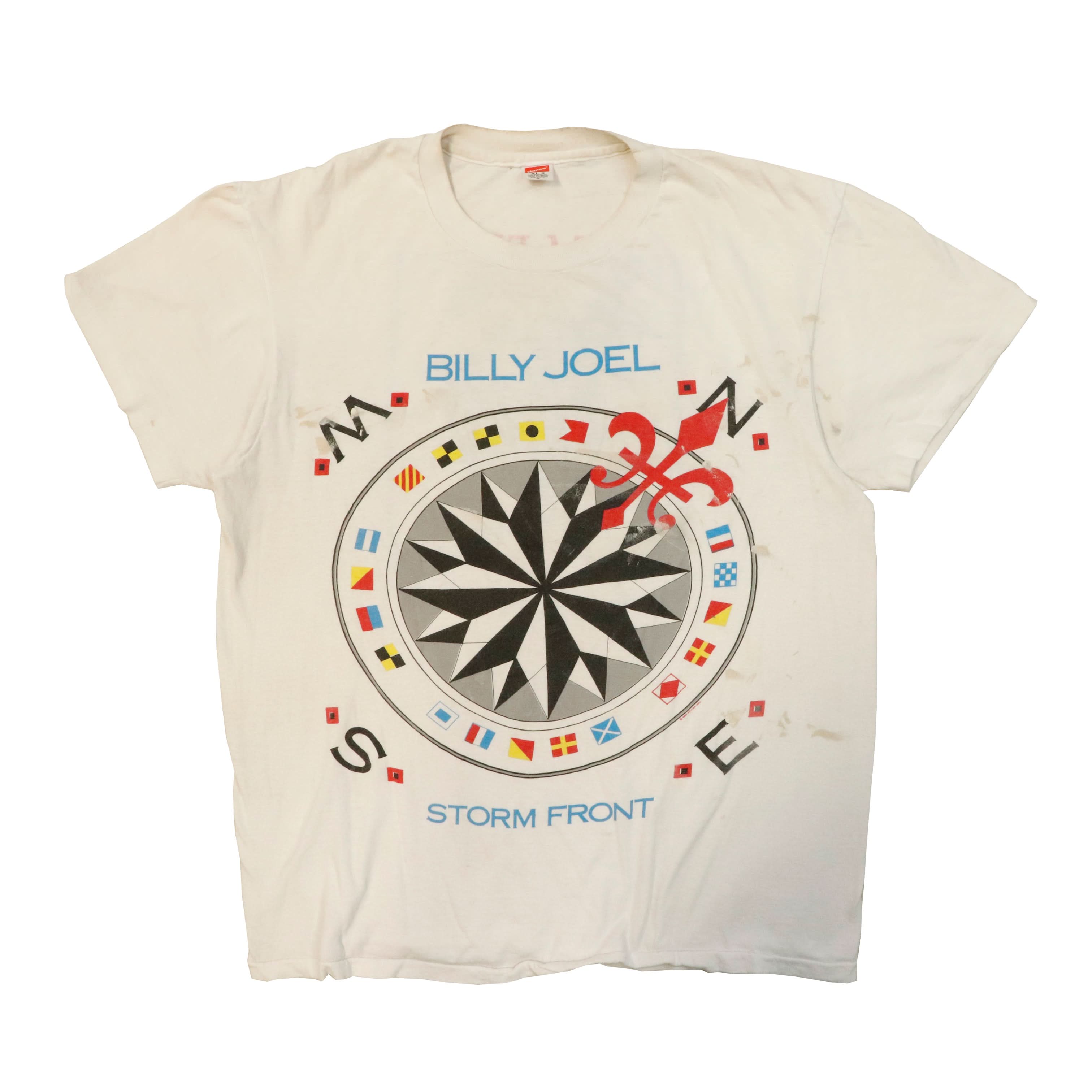 Vintage Billy Joel 1989-1990 Hanes Storm Front Tour T-Shirt Size XL