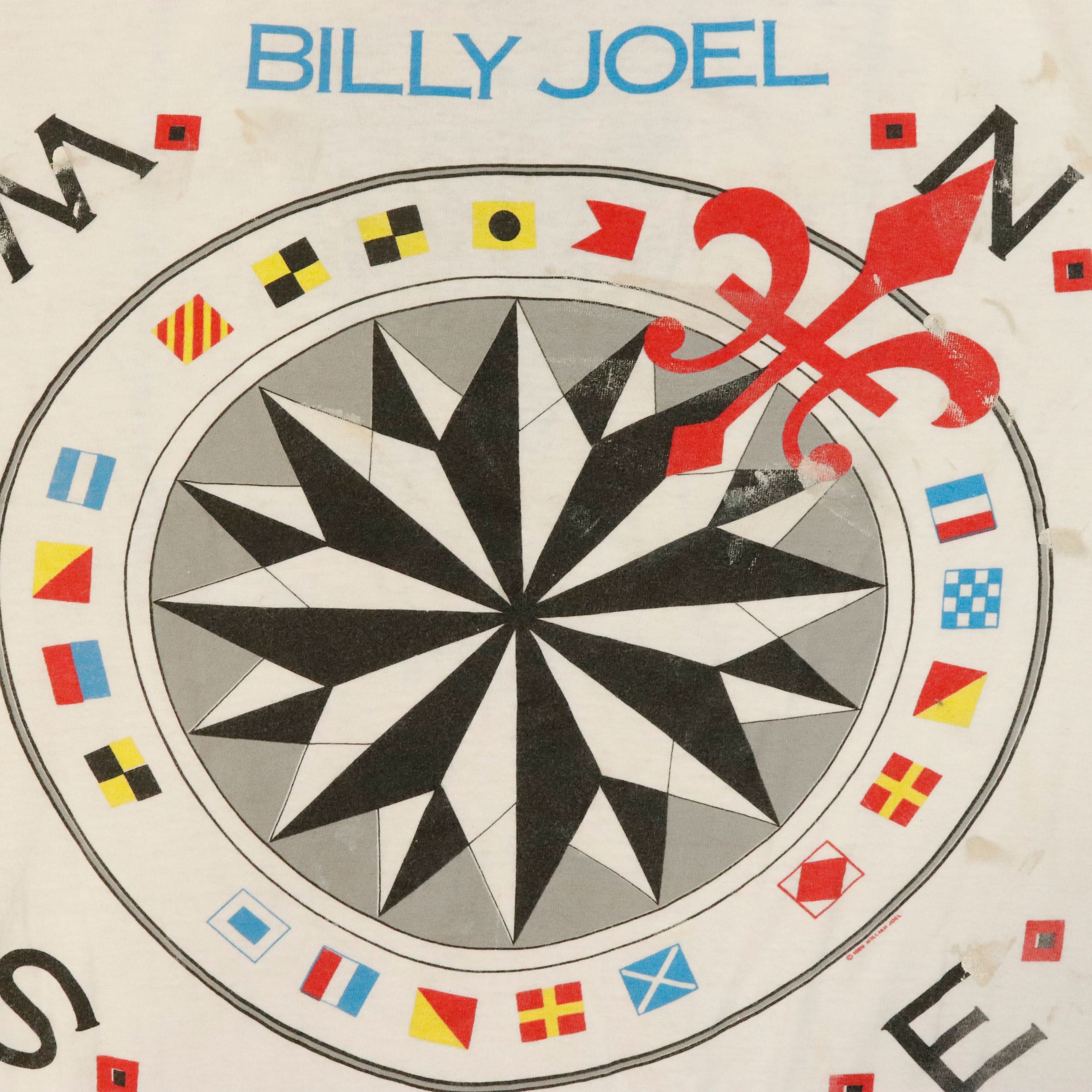 Vintage Billy Joel 1989-1990 Hanes Storm Front Tour T-Shirt Size XL