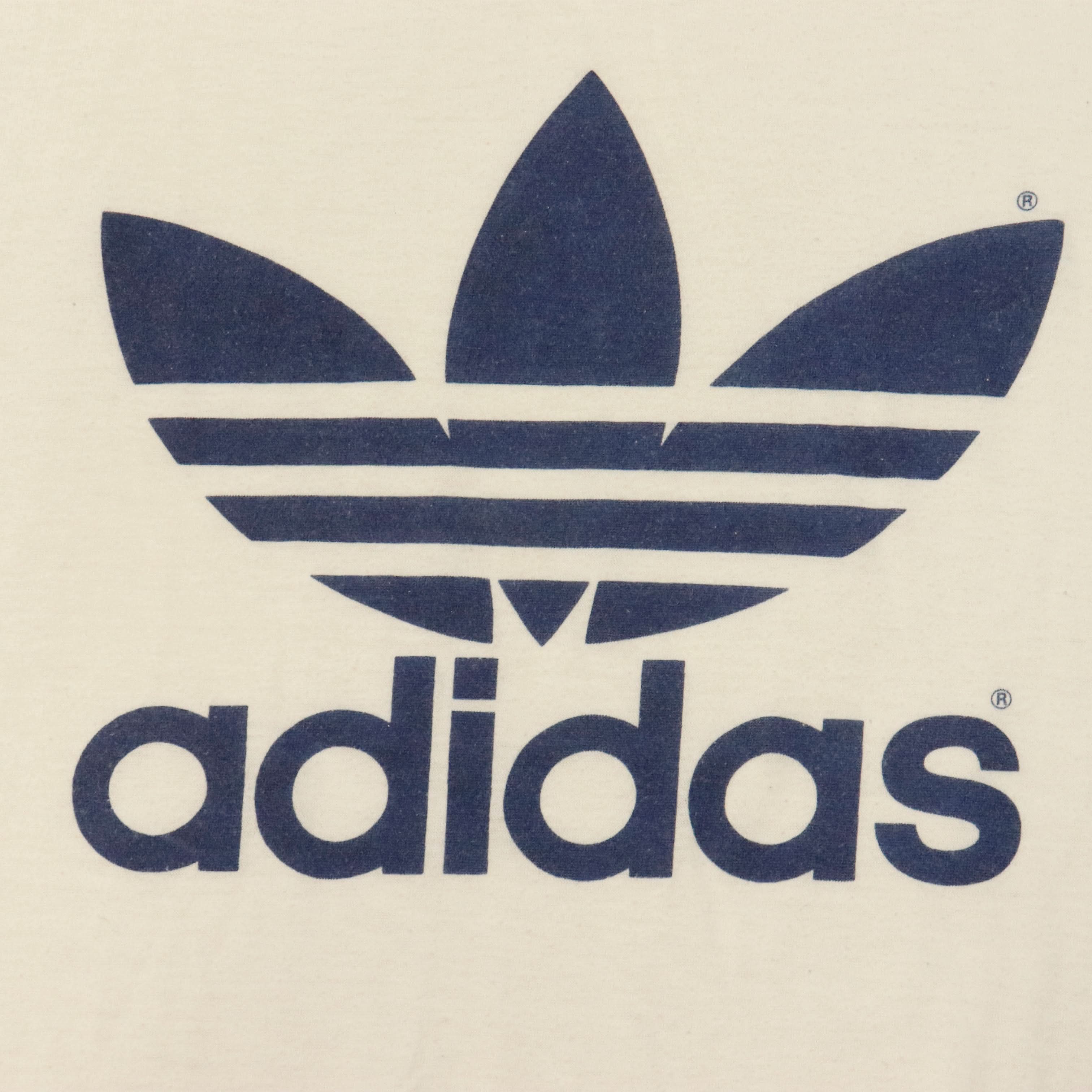 Vintage 80s Adidas Trefoil Logo Graphic T-Shirt Size XL