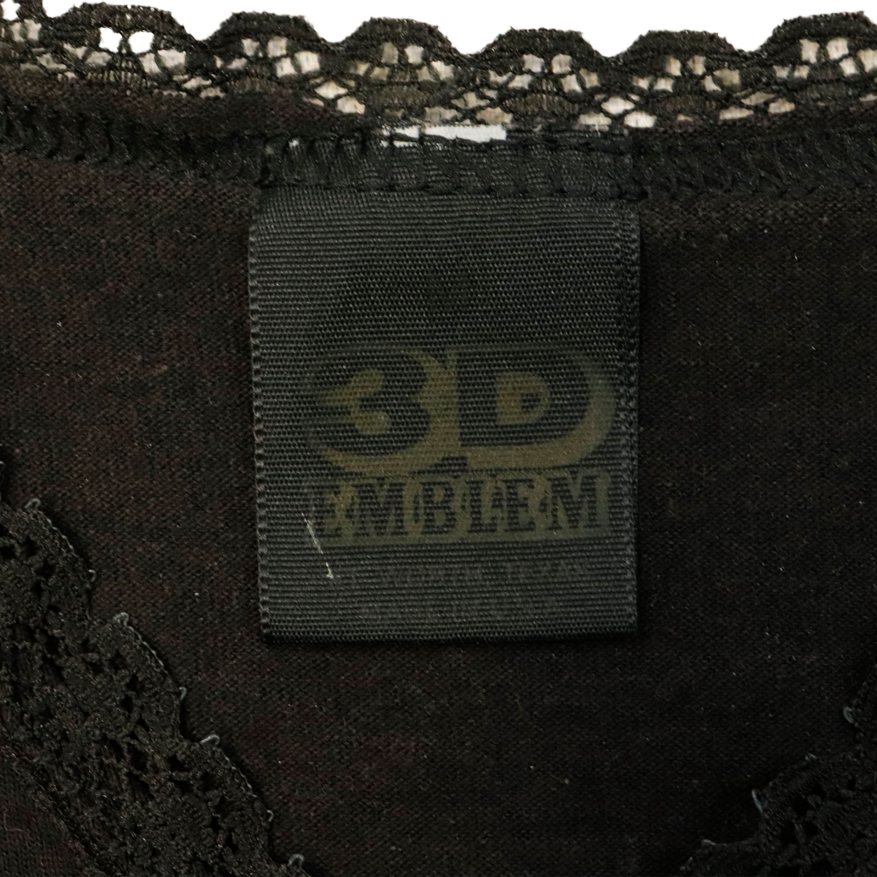 Vintage 1987 Harley Davidson lace trim cropped t-shirt Size M 3d Emblem