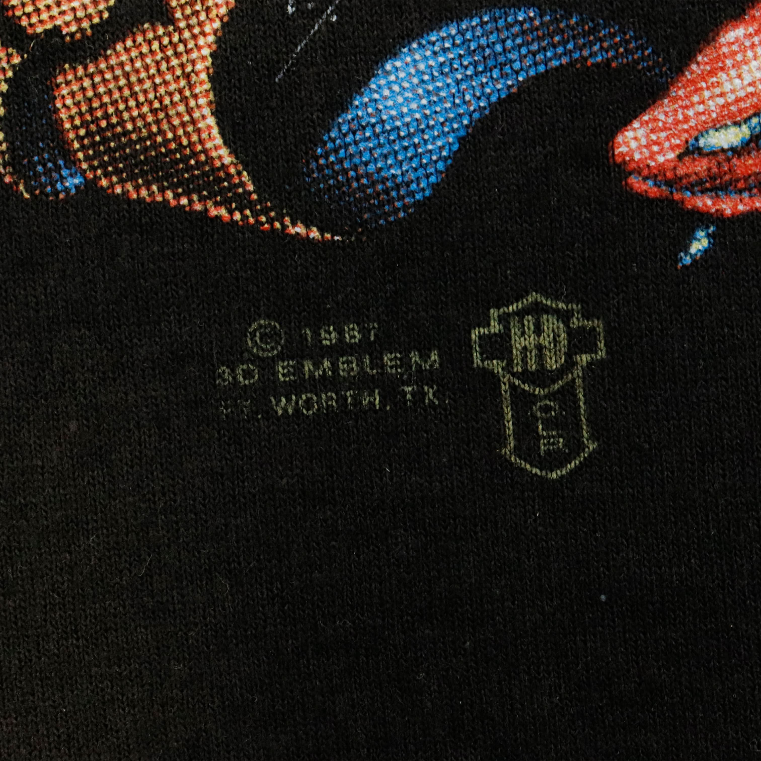 Vintage 1987 Harley Davidson lace trim cropped t-shirt Size M 3d Emblem