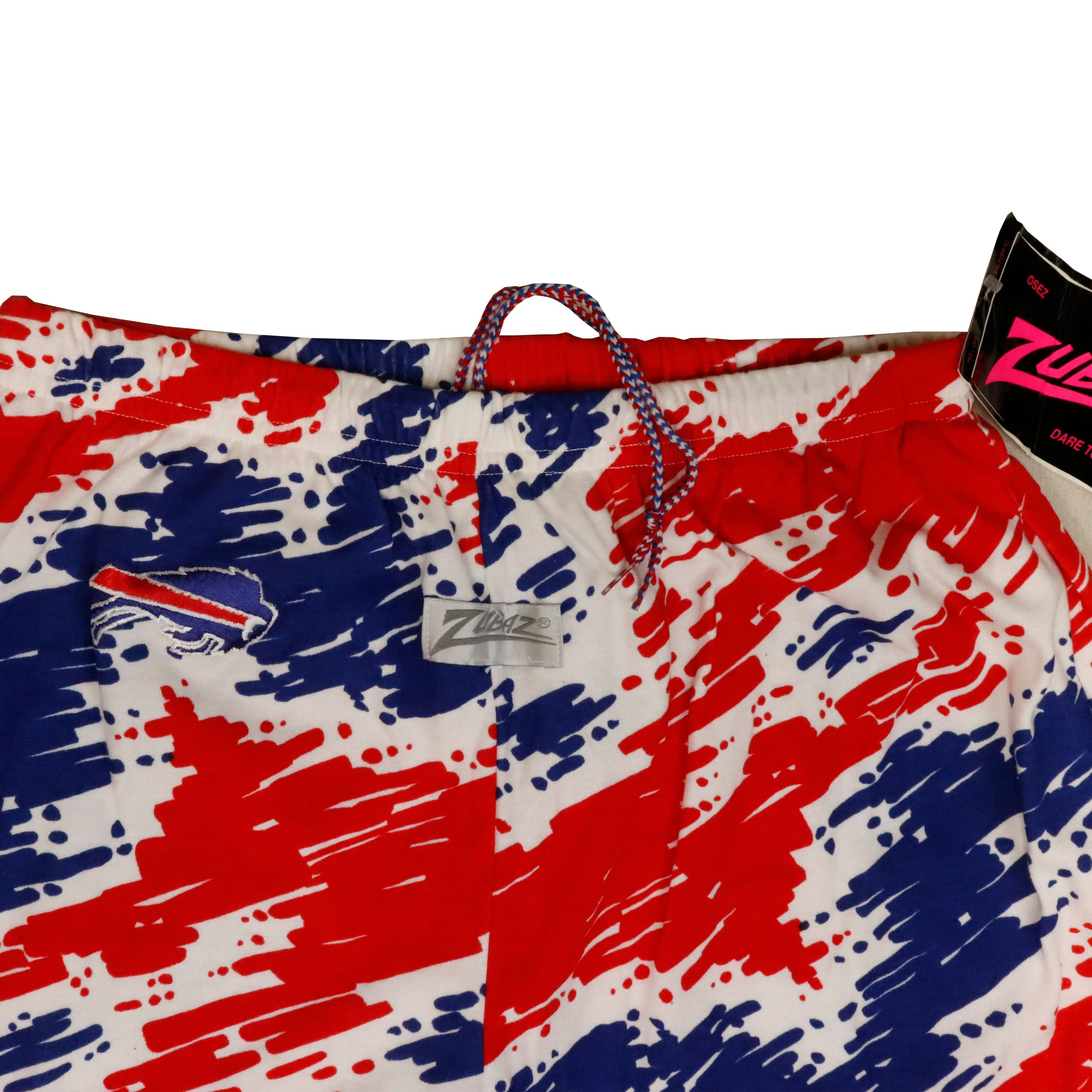 Vintage Buffalo Bills Zubaz red white and blue splatter print pants Size L