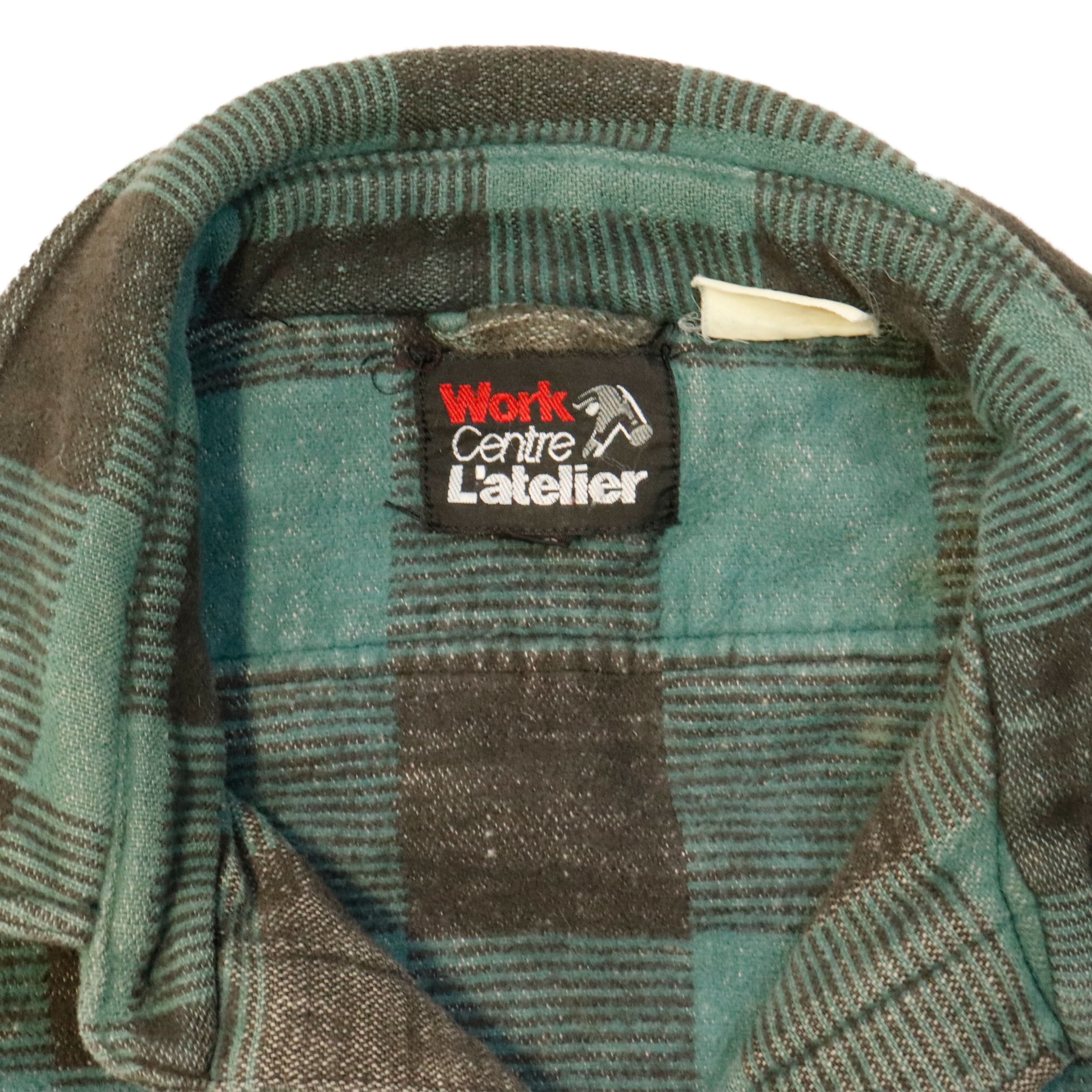 Vintage Work Centre L'atelier Canadian Plaid Flannel Shirt Jacket Size L