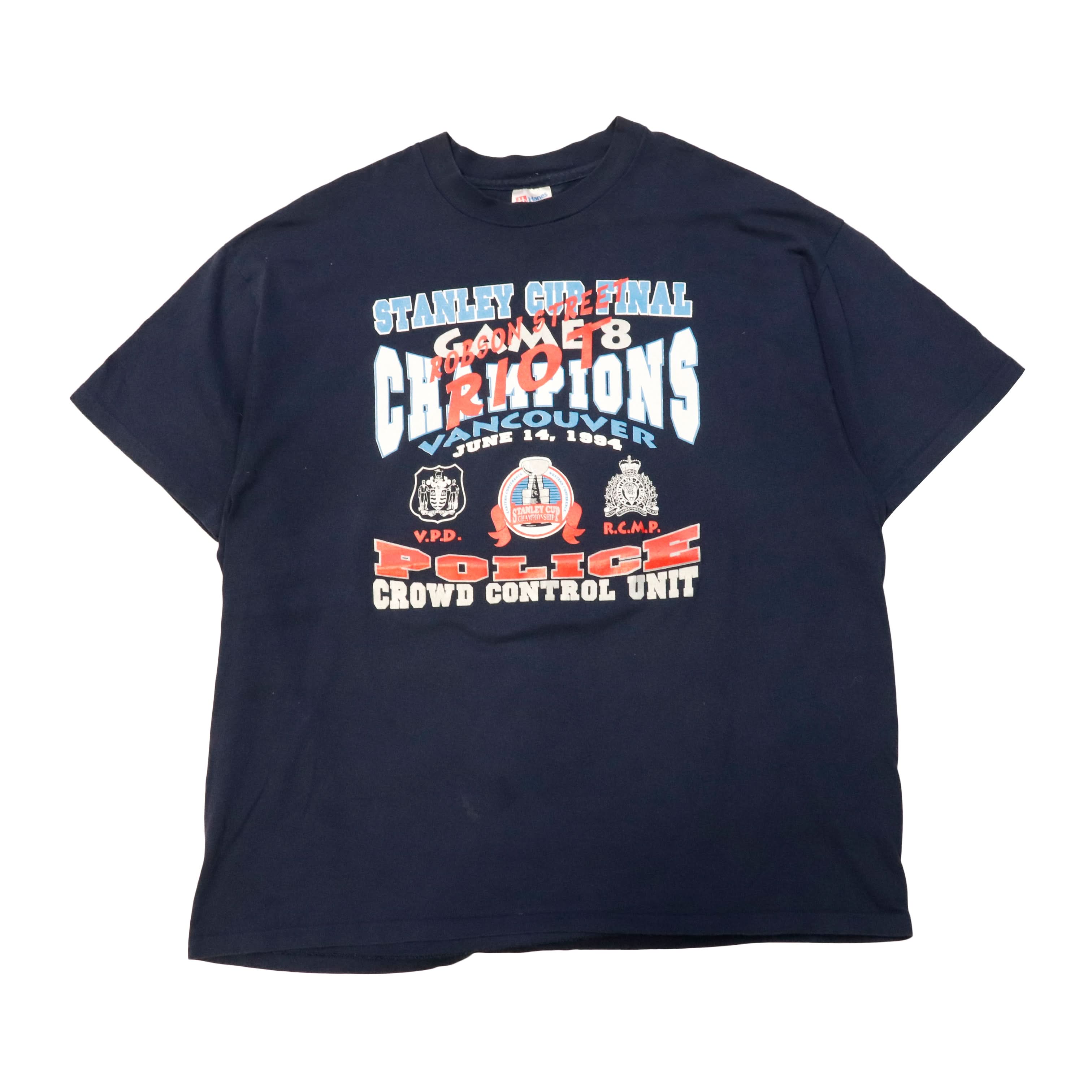 Vintage 1994 Vancouver Canucks NHL RIOTS  T-Shirt Size L