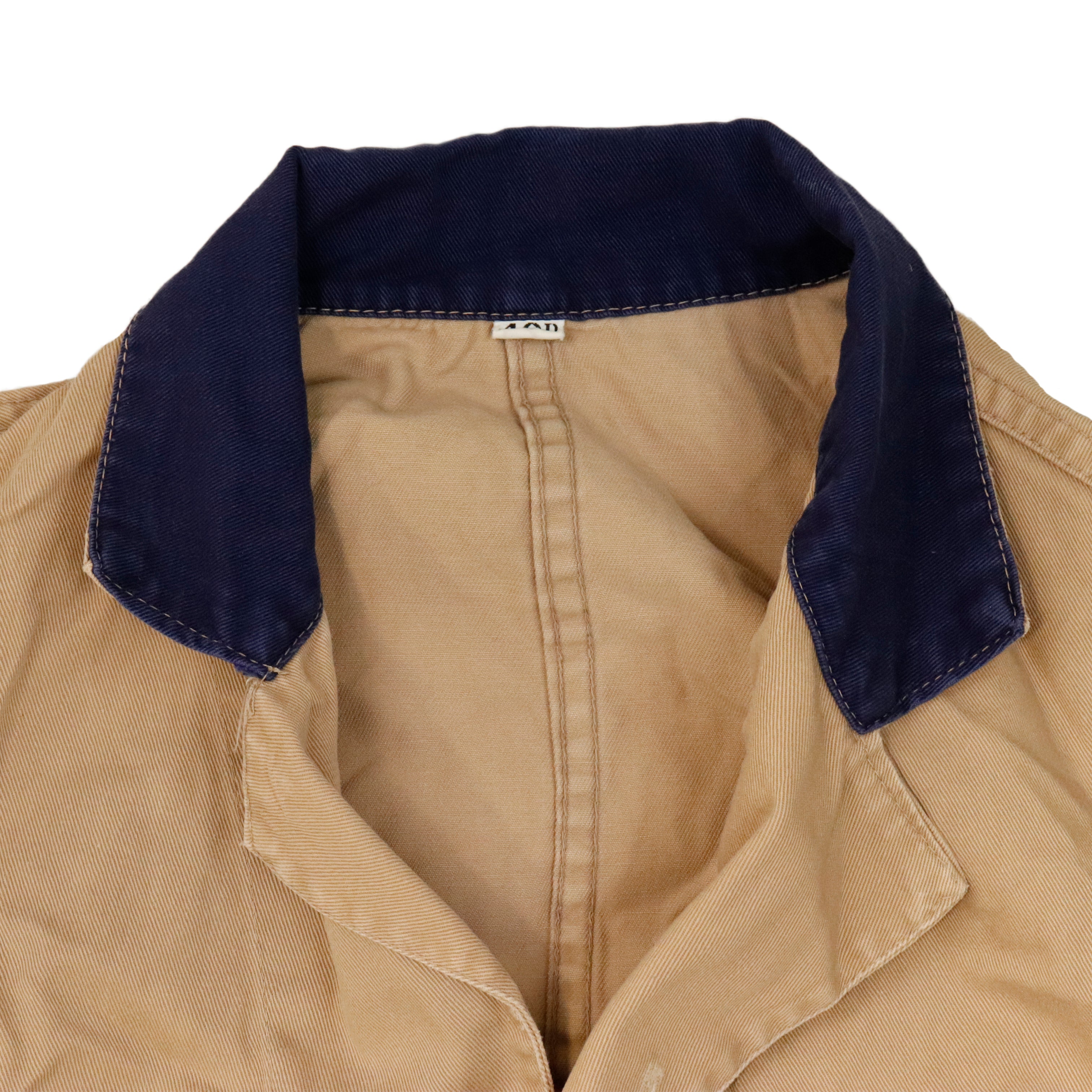 Vintage 50s Union Made Contrast Collar Chore Shop Coat Size 40