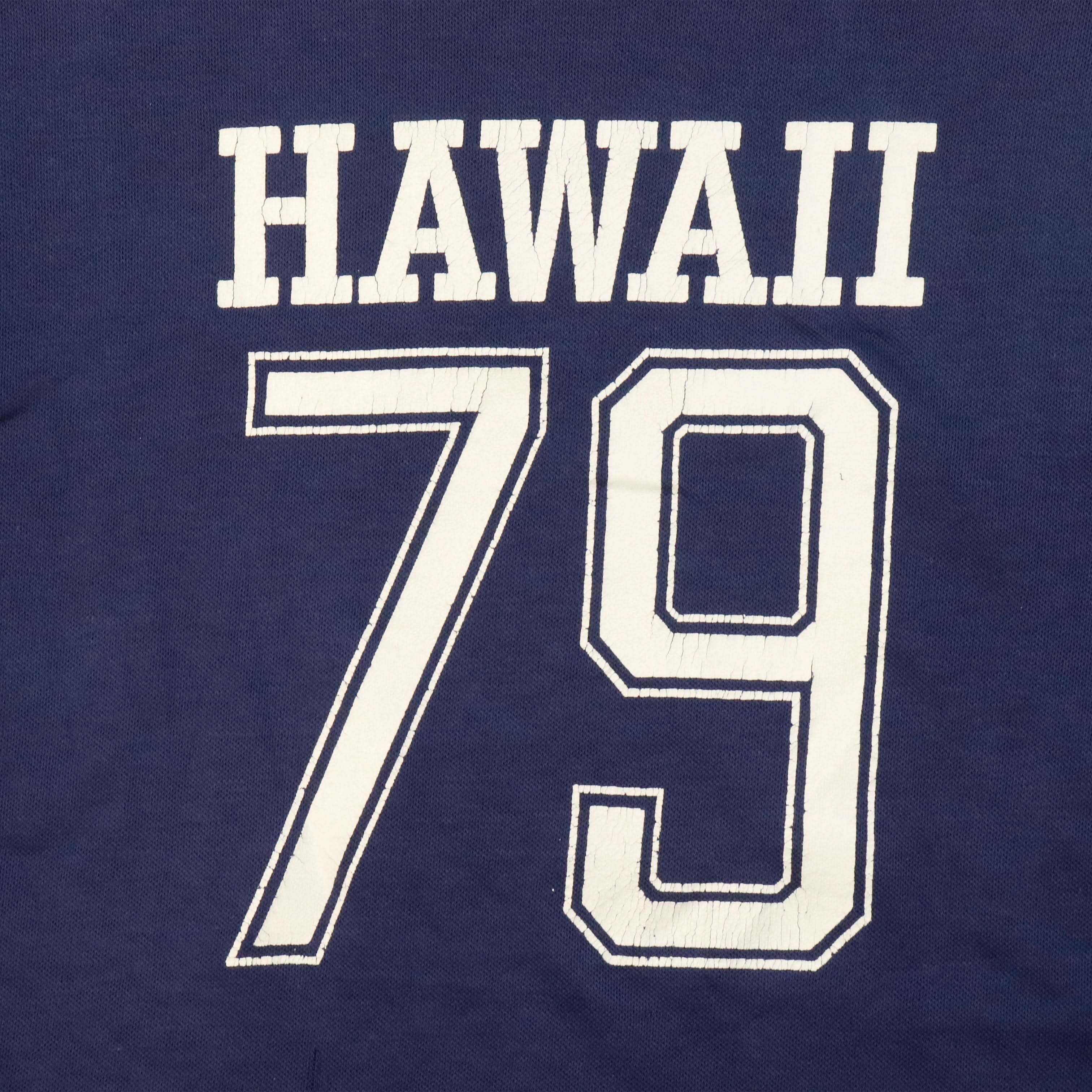 Vintage Hawaii #79 Striped Sleeve Long Sleeve Football TShirt Size N/A