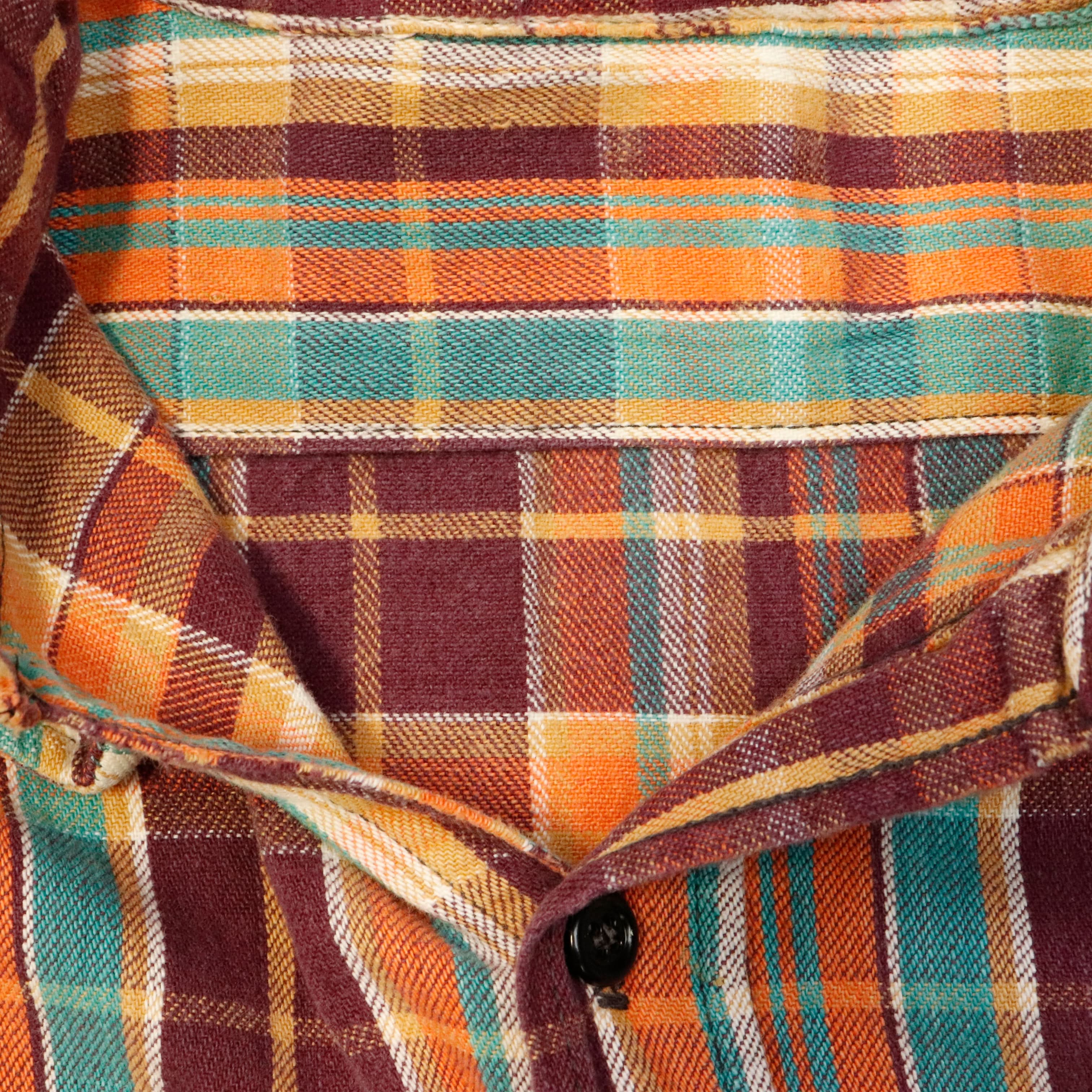 Vintage 60s Plaid Flannel Button-Up Shirt Size N/A