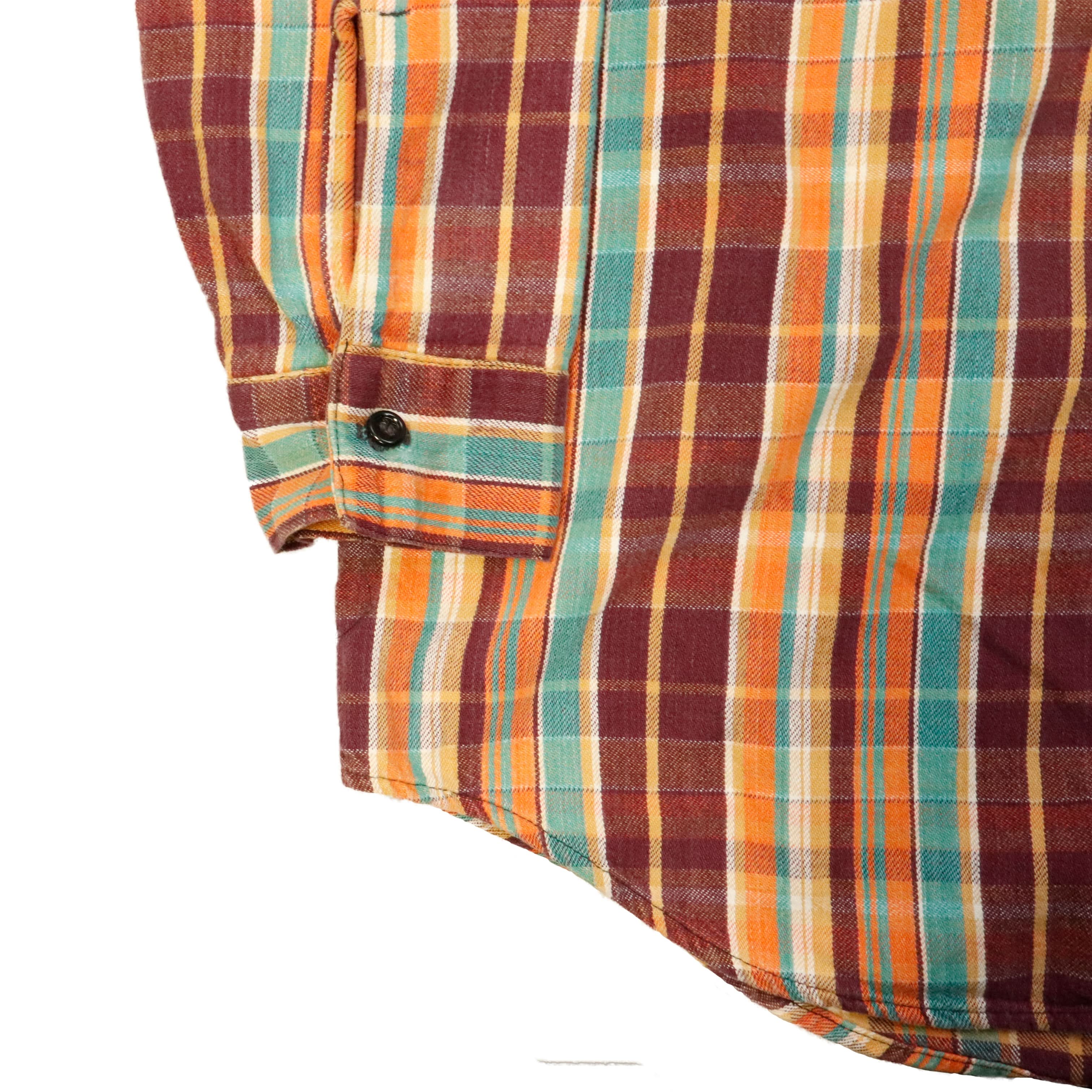 Vintage 60s Plaid Flannel Button-Up Shirt Size N/A