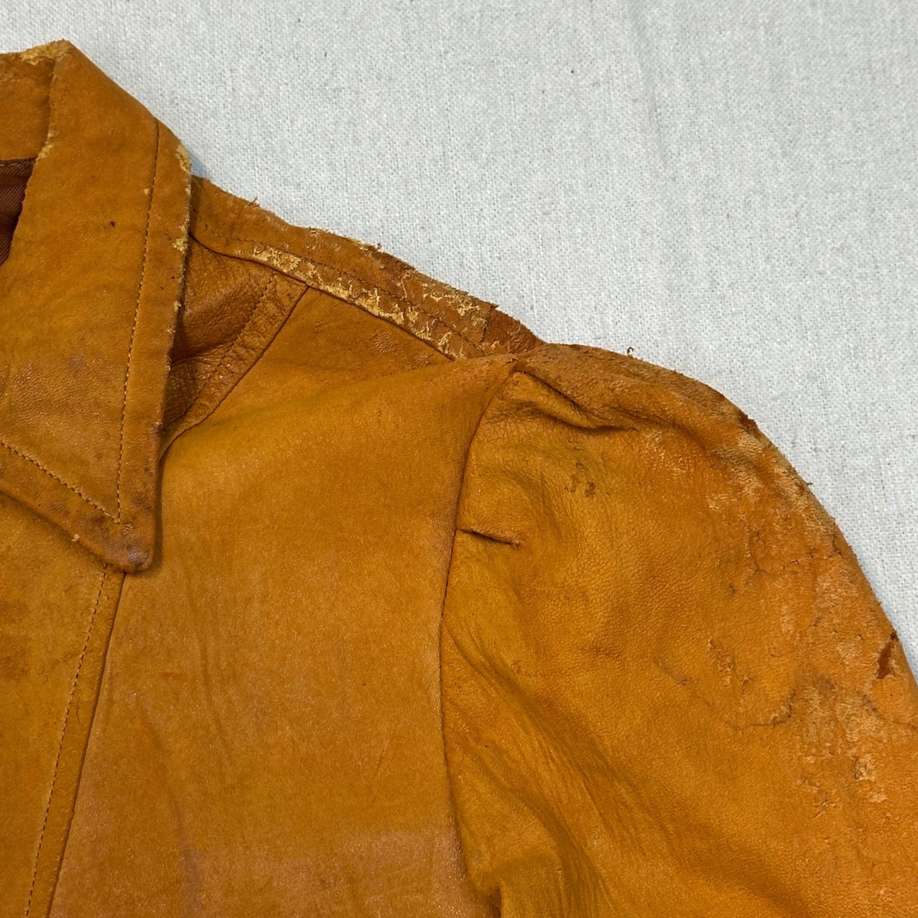 1930s Leather Jacket Grommet Zipper Womens RARE FAIF.CA 