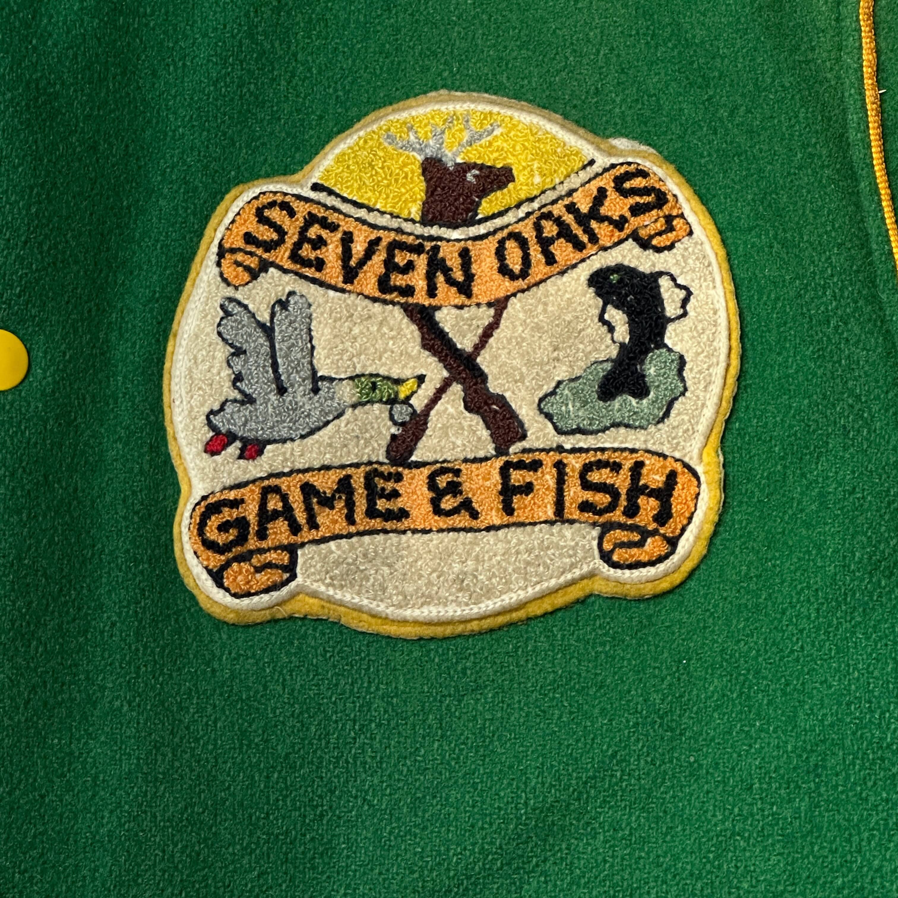 1970s - Seven Oaks Game & Fish Moose Hunters Association Wool Varsity Jacket Size M FAIF.CA 